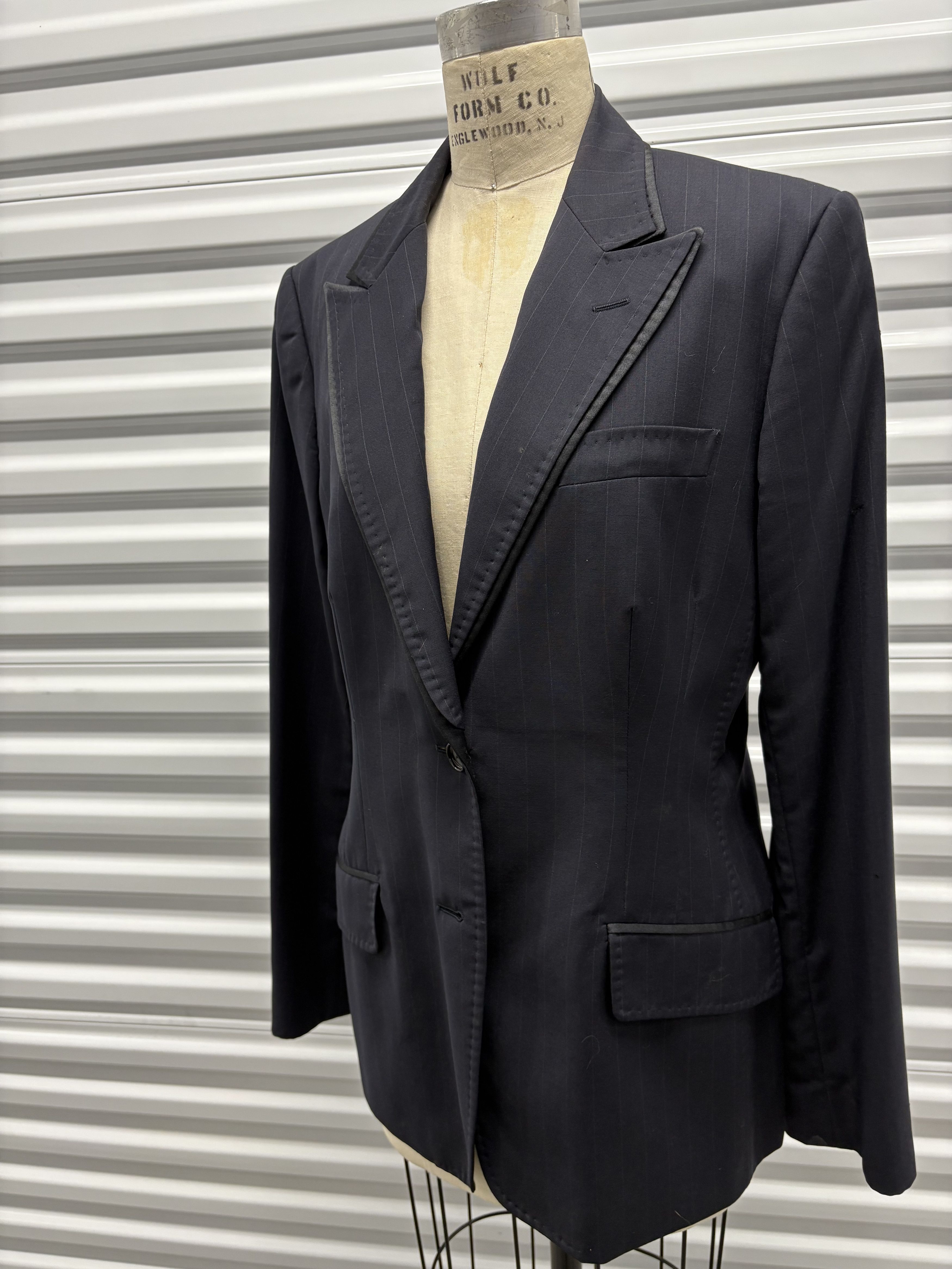 Other Dolce & Gabanna Navy Pinstripe Blazer with Double collar Size XL / US 12-14 / IT 48-50 - 6 Thumbnail