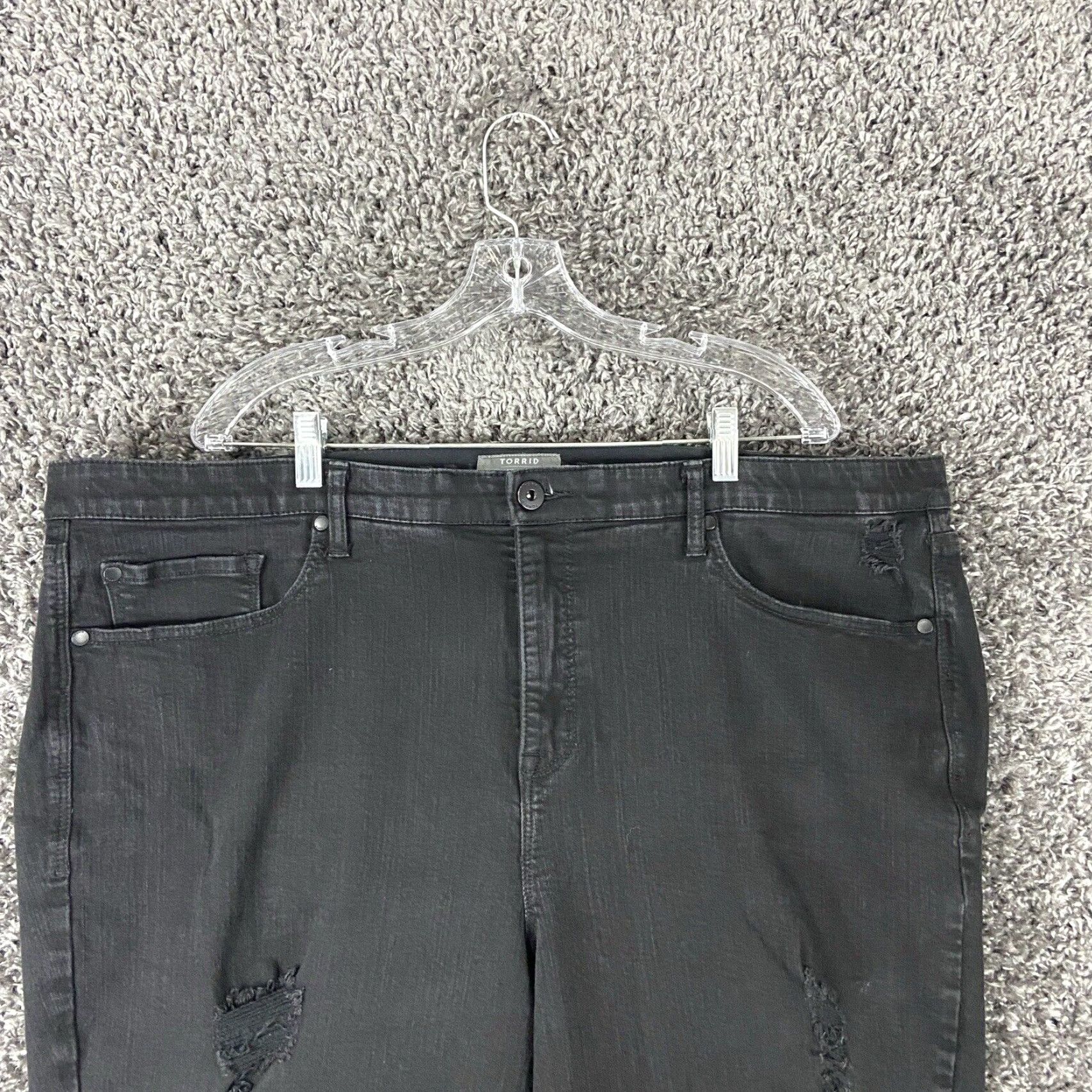 Torrid Torrid Sky High Skinny Premium Stretch Distress Jeans Women 24S Black Womens Size 42" / US 20 - 4 Thumbnail