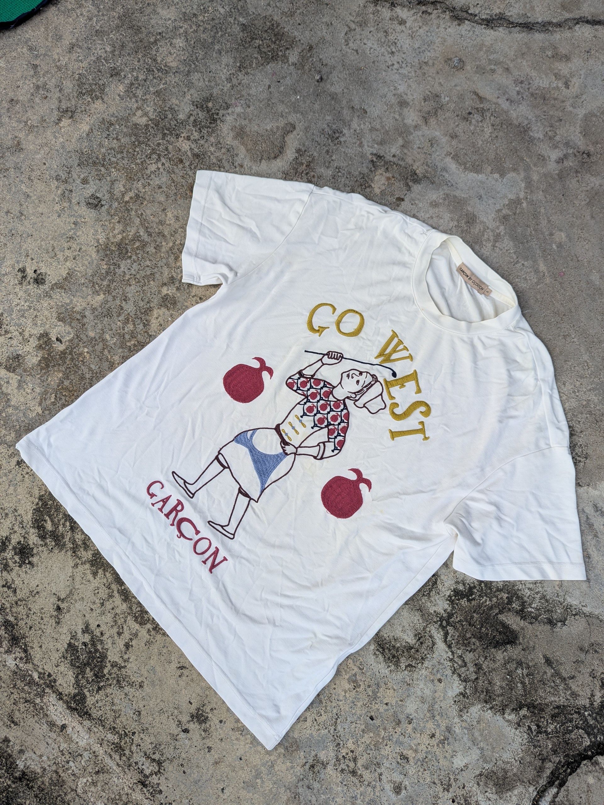 Japanese Brand Vintage 1990s Garcon Go West Embroidered T Shirt Size US M / EU 48-50 / 2 - 2 Thumbnail