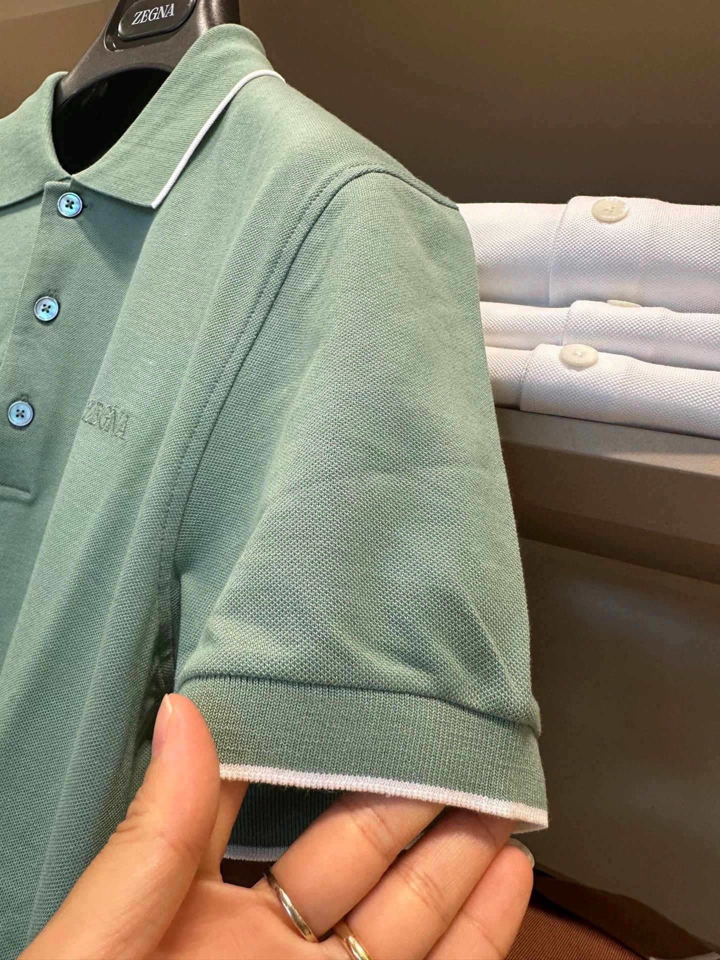 Ermenegildo Zegna Zegna Mens Green Polo Shirt Size US M / EU 48-50 / 2 - 3 Thumbnail