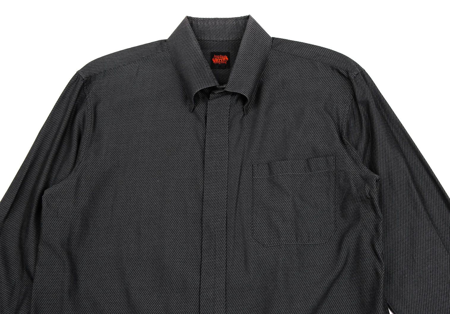 Jean Paul Gaultier Charcoal Pinstripe Shirt Size 50 in Good Condition Size US M / EU 48-50 / 2 - 2 Thumbnail