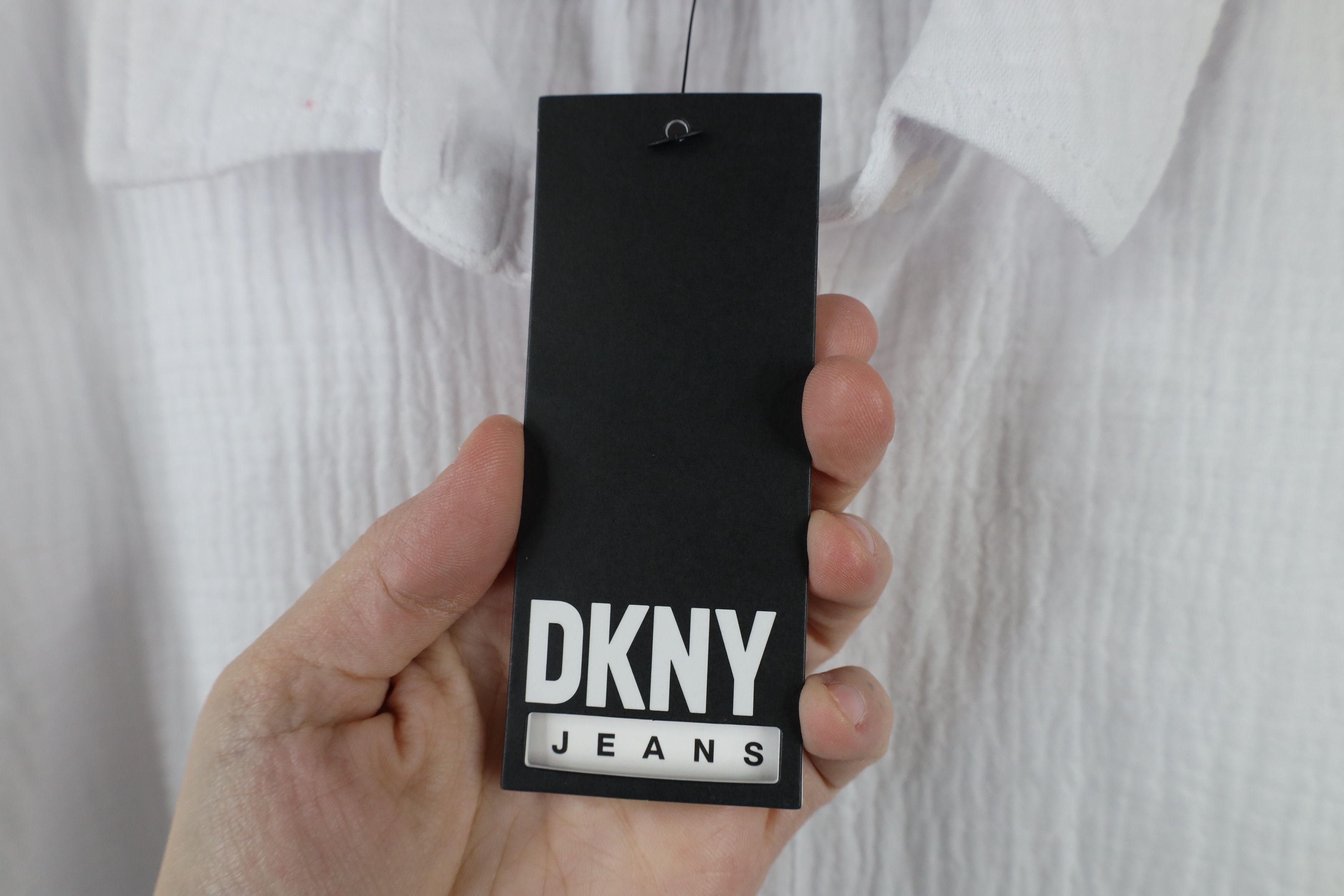 DKNY × Vintage Deadstock Vintage Y2K DKNY Collared Button Shirt White Size L / US 10 / IT 46 - 5 Thumbnail