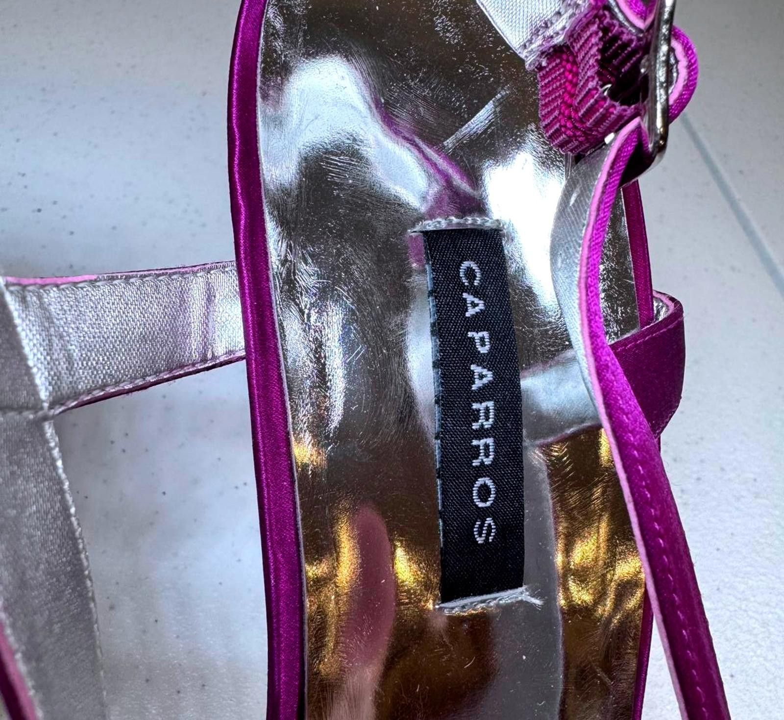 Designer Caparros Purple Satin Heels with Gems Size US 10 / IT 40 - 4 Thumbnail