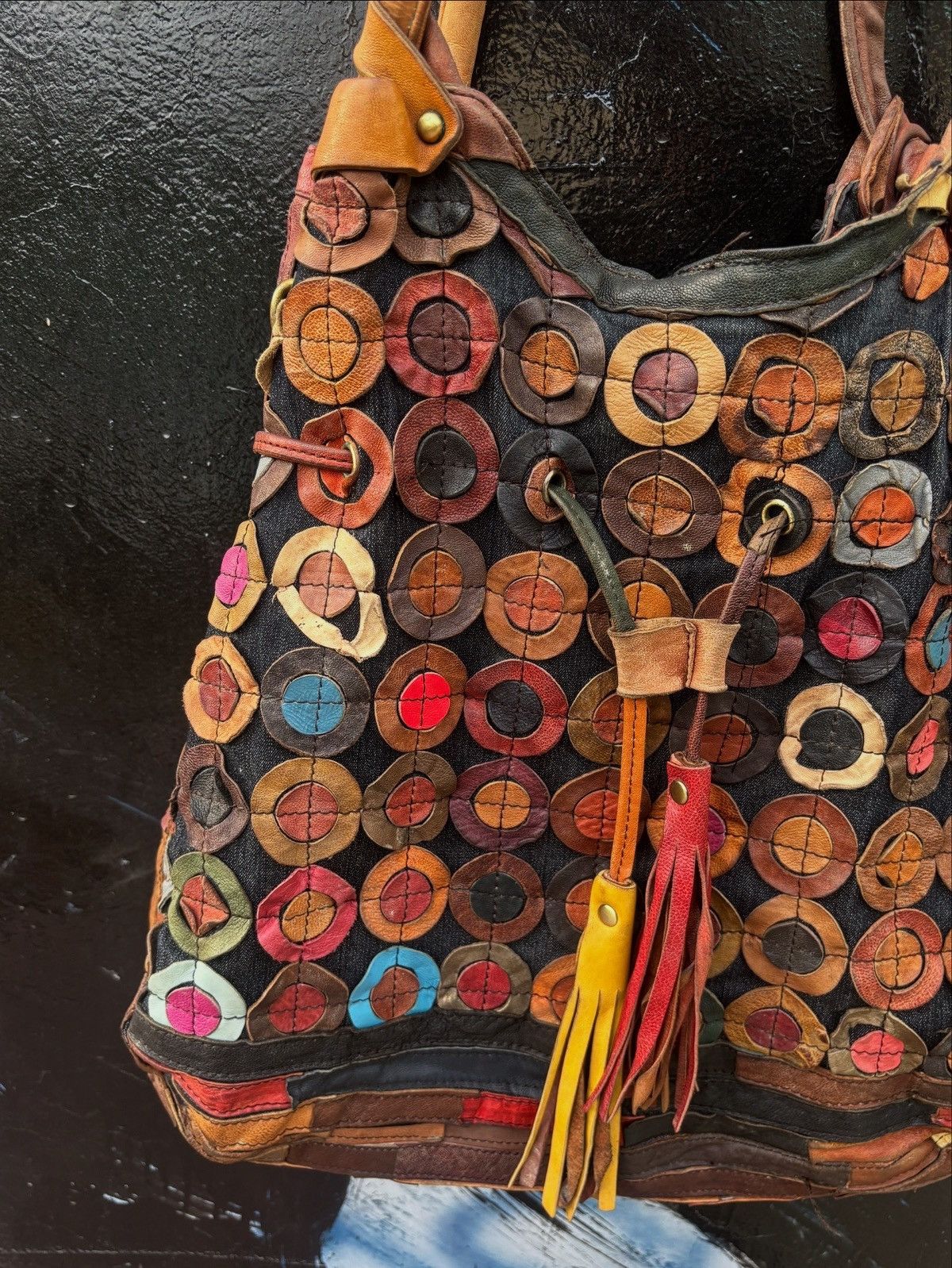 Genuine Leather Multi-Colored Lloyd Leather Tote (#1730-9) Size ONE SIZE - 3 Thumbnail