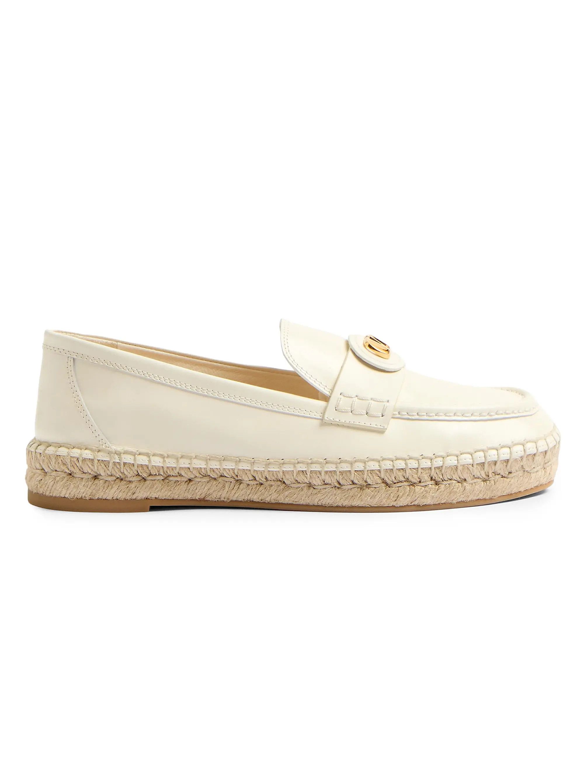 Valentino os11x0126 Vlogo Signature 20mm Calfskin Loafers in Ivory Size US 11 / IT 41 - 1 Thumbnail