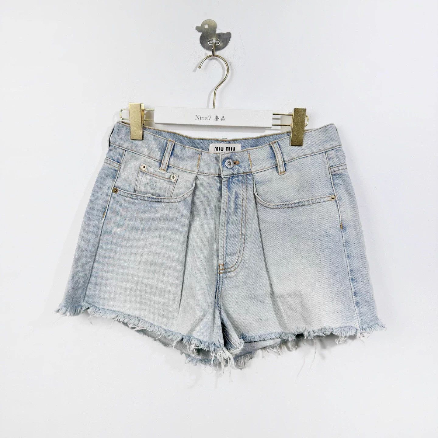 Miu Miu MIU MIU Zhao Lusi W blue washed zip side pocket short Size 27" / US 4 / IT 40 - 1 Thumbnail