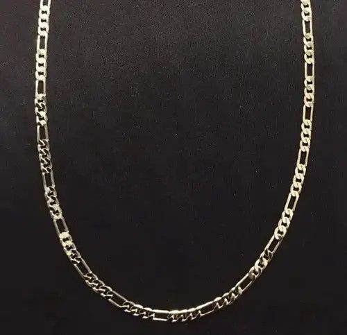 Jewelry Gold Chain Figaro Necklace And Matching Bracelet Set Size ONE SIZE - 4 Thumbnail