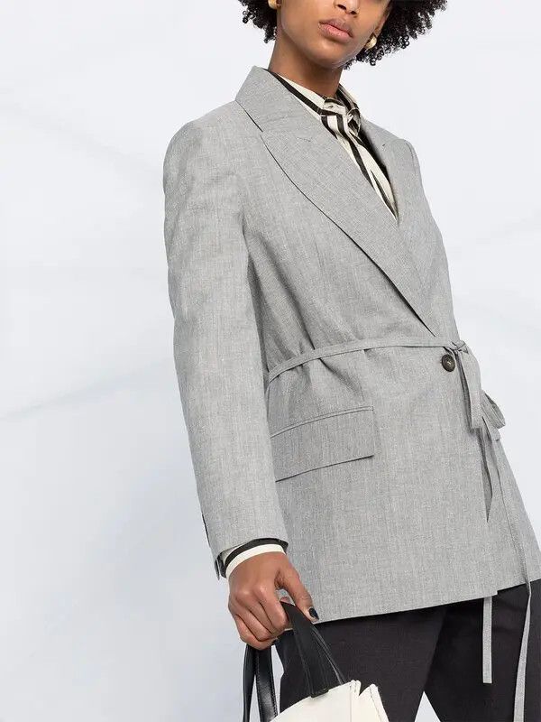 Brunello Cucinelli o1y0725 Blazer in Gray Size M / US 6-8 / IT 42-44 - 3 Thumbnail