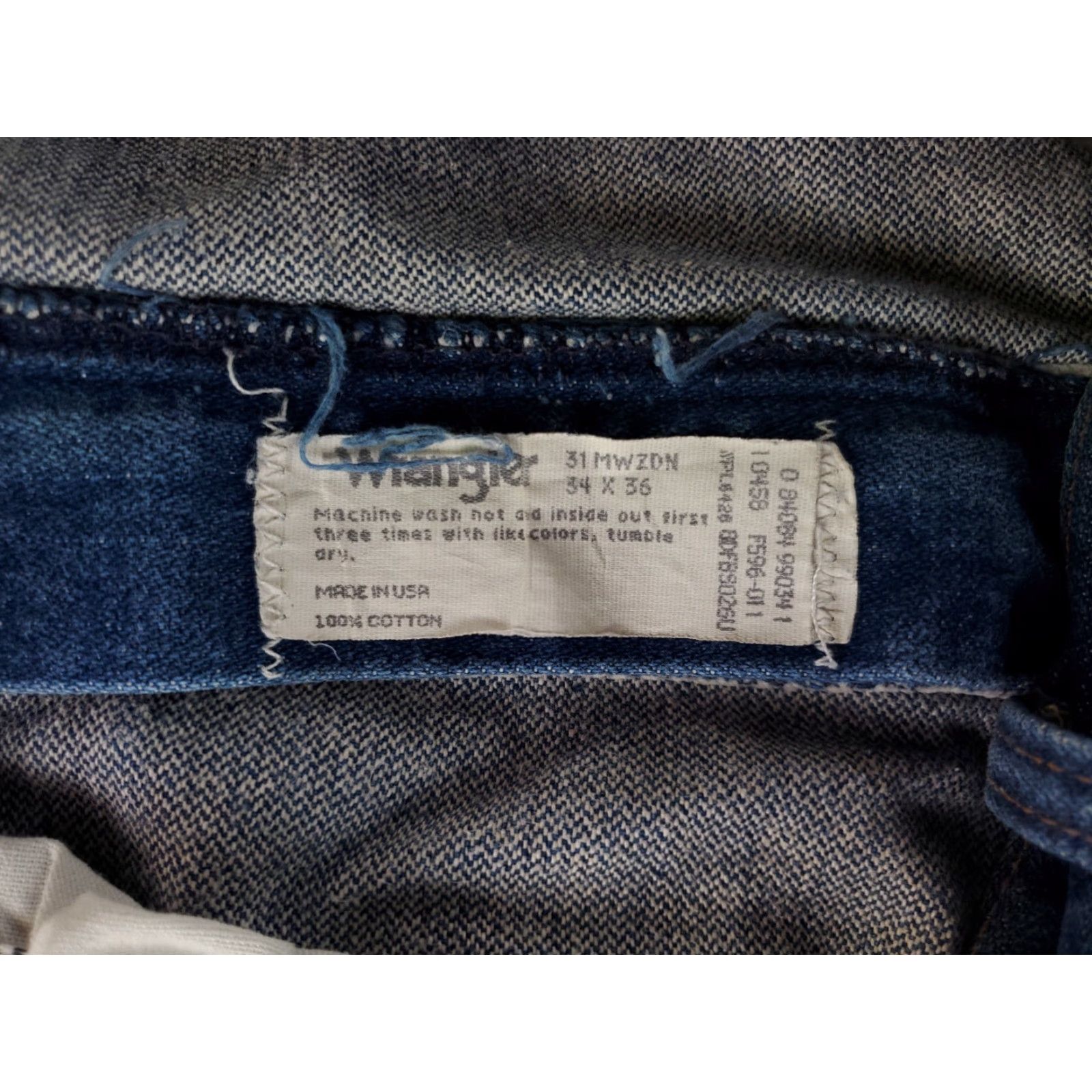 Wrangler VINTAGE Wrangler Jeans Blue VTG 80s 90s 31MWZ Made USA Mens 34x36 33x36 Actual Blue Denim Straight Men 33 36 Size US 33 - 5 Thumbnail