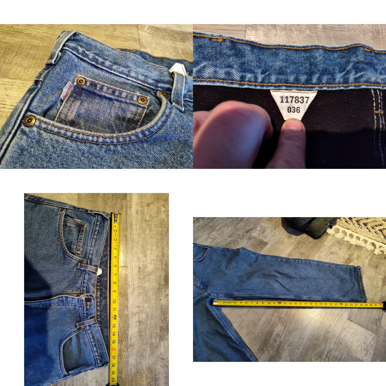 Carhartt VINTAGE Carhartt Denim Fleece Lined Work Pants 38X29 Men's Blue Jean Faded Size US 38 / EU 54 - 8 Thumbnail