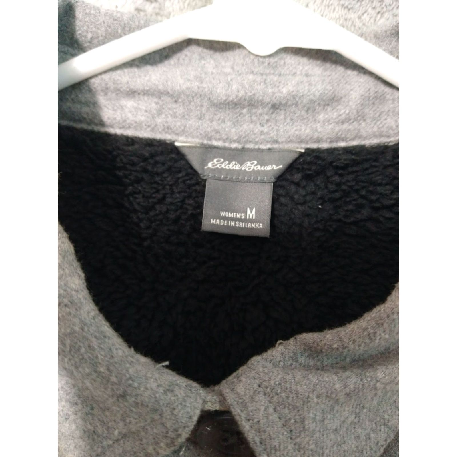 Eddie Bauer Eddie Bauer Shirt Womens Medium Gray Fleece Lined Flannel Long Sleeve Cotton Size M / US 6-8 / IT 42-44 - 7 Thumbnail