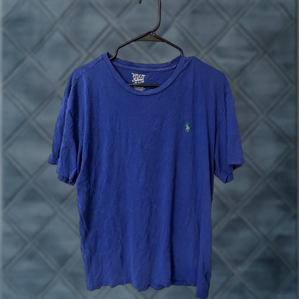 Polo Ralph Lauren VINTAGE Polo Ralph Lauren Crew Neck T-Shirt Logo Blue Adult Large Regular Fit Mens Size US L / EU 52-54 / 3 - 1 Thumbnail