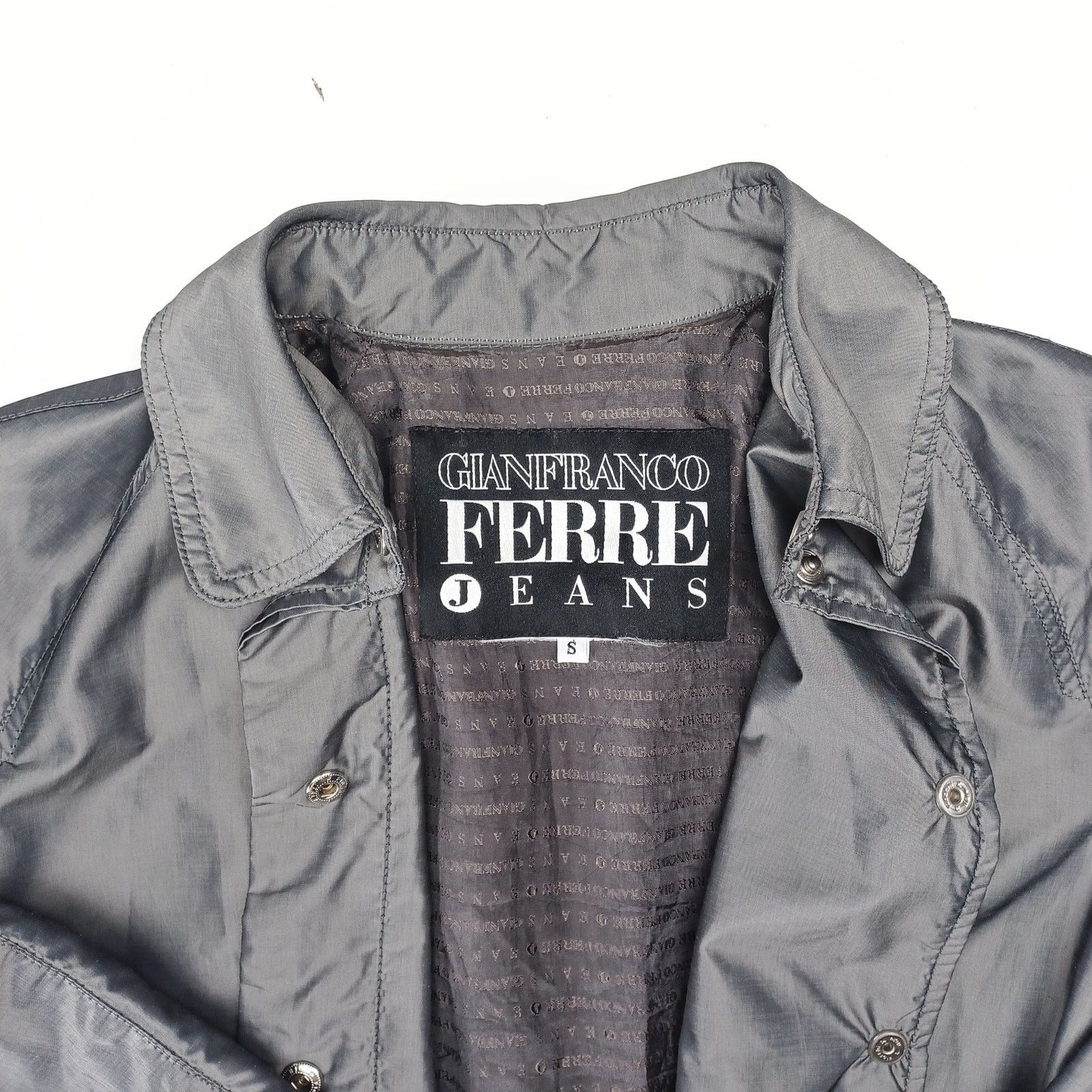 Gianfranco Ferre Y2K Ferre Jeans Metallic Silver Jacket Sz S Chrome Techwear Size S / US 4 / IT 40 - 3 Thumbnail