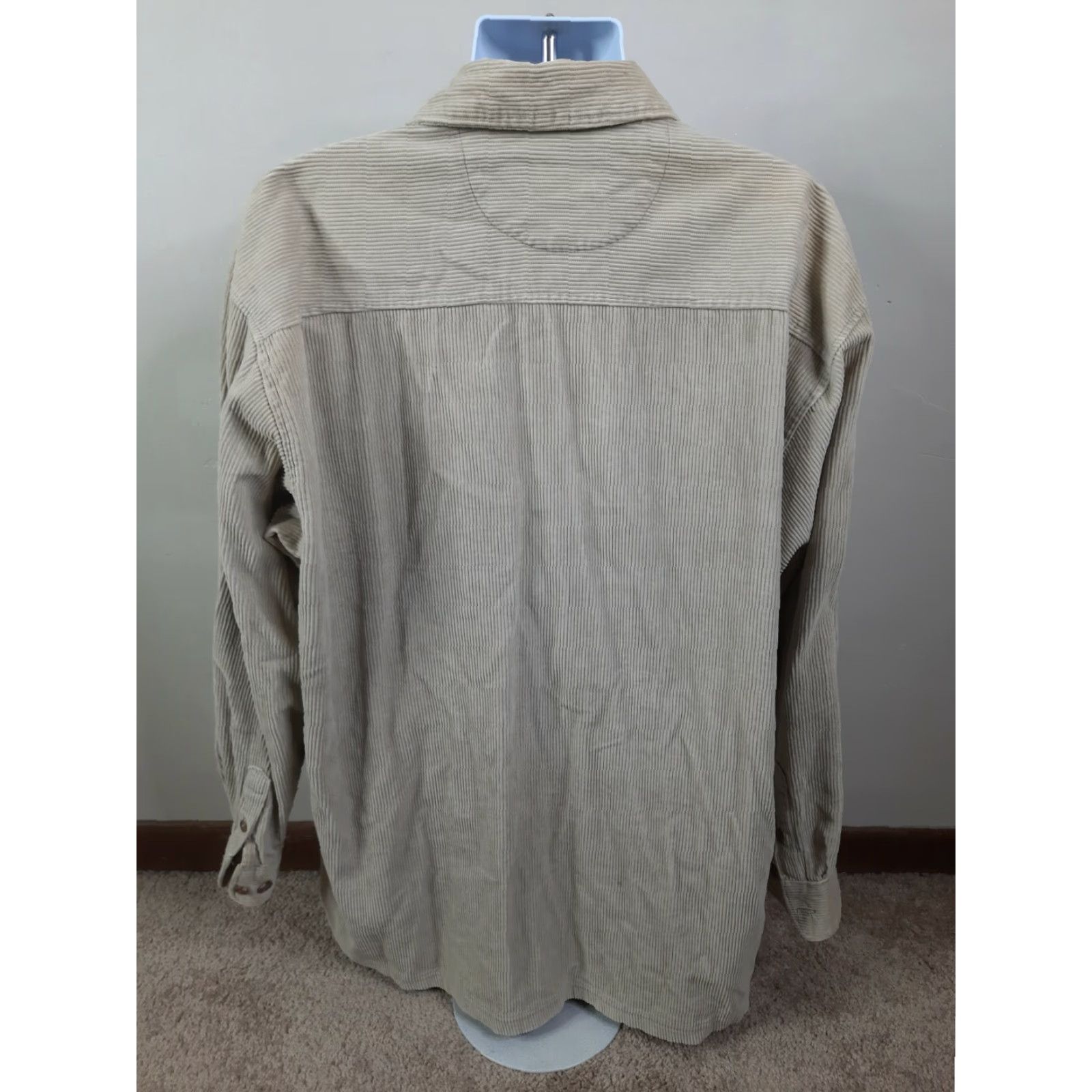 Vintage VINTAGE North Crest Corduroy Jacket Coat Beige Men's XL Tall XLT Distressed 90s Punk Overcoat Zip Pockets Size US XL / EU 56 / 4 - 5 Thumbnail