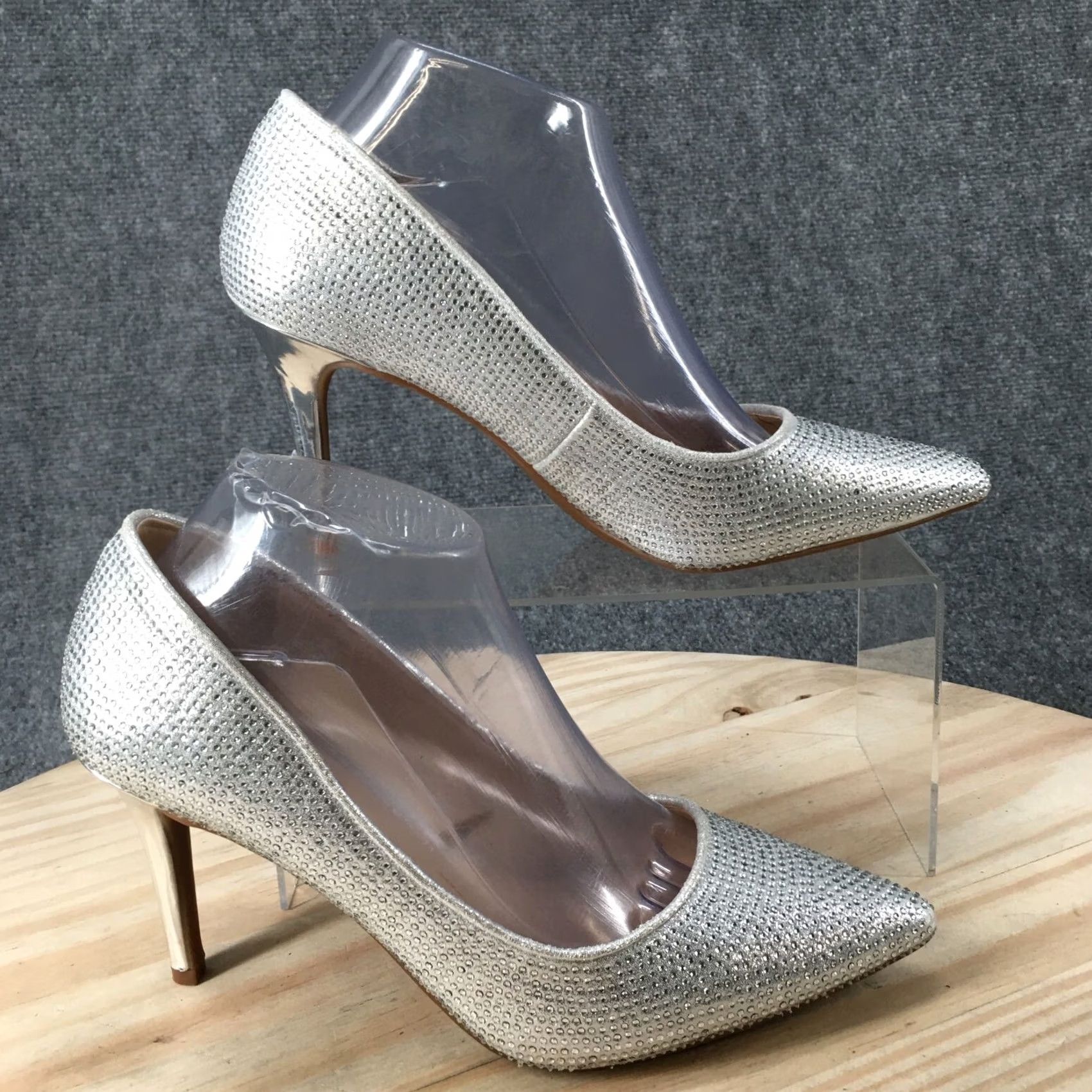Jessica Simpson Jessica Simpson Heels Womens 8.5 M Lindiza Stiletto Pumps Rhinestone Silver Heel Size US 9 / IT 39 - 2 Thumbnail