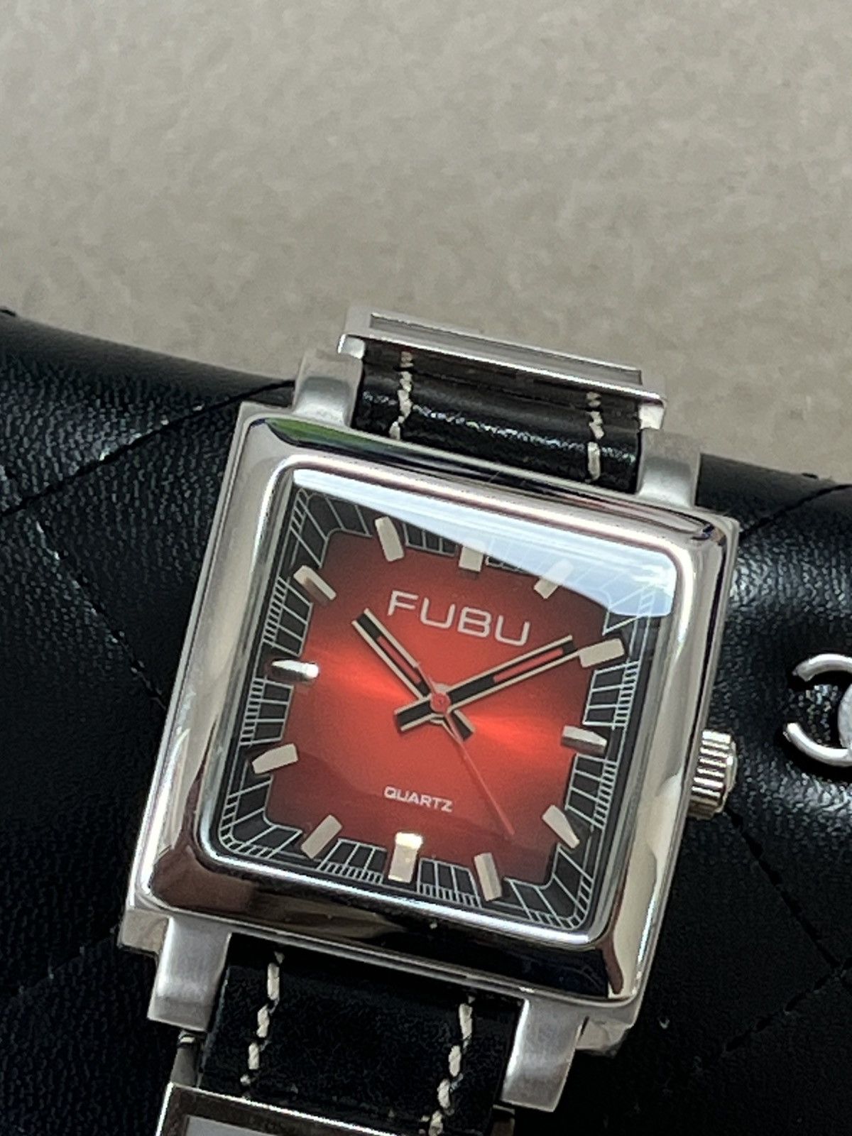 Fubu Vintage Y2K Fubu Tank Watch Pristine Metallic Silver triax Size 38 - 5 Thumbnail