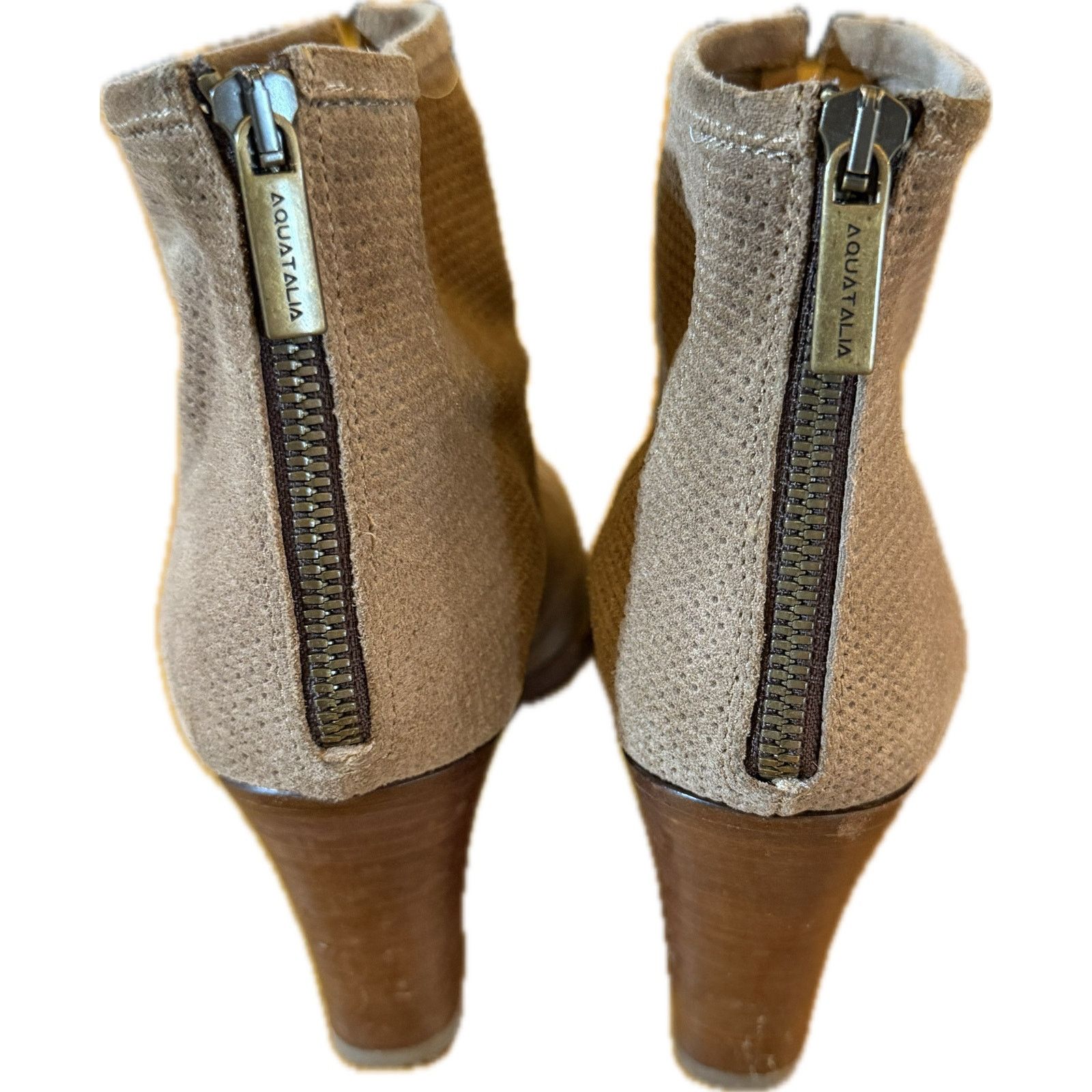 Aquatalia Aquatalia Womens Ankle Booties Beige Perforated boots 8.5 Size US 8.5 / IT 38.5 - 3 Thumbnail