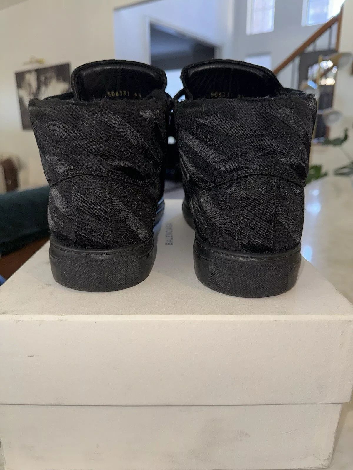 Balenciaga Balenciaga Arena Black 12 Leather High Tops Sneakers Size US 12 / EU 45 - 7 Thumbnail