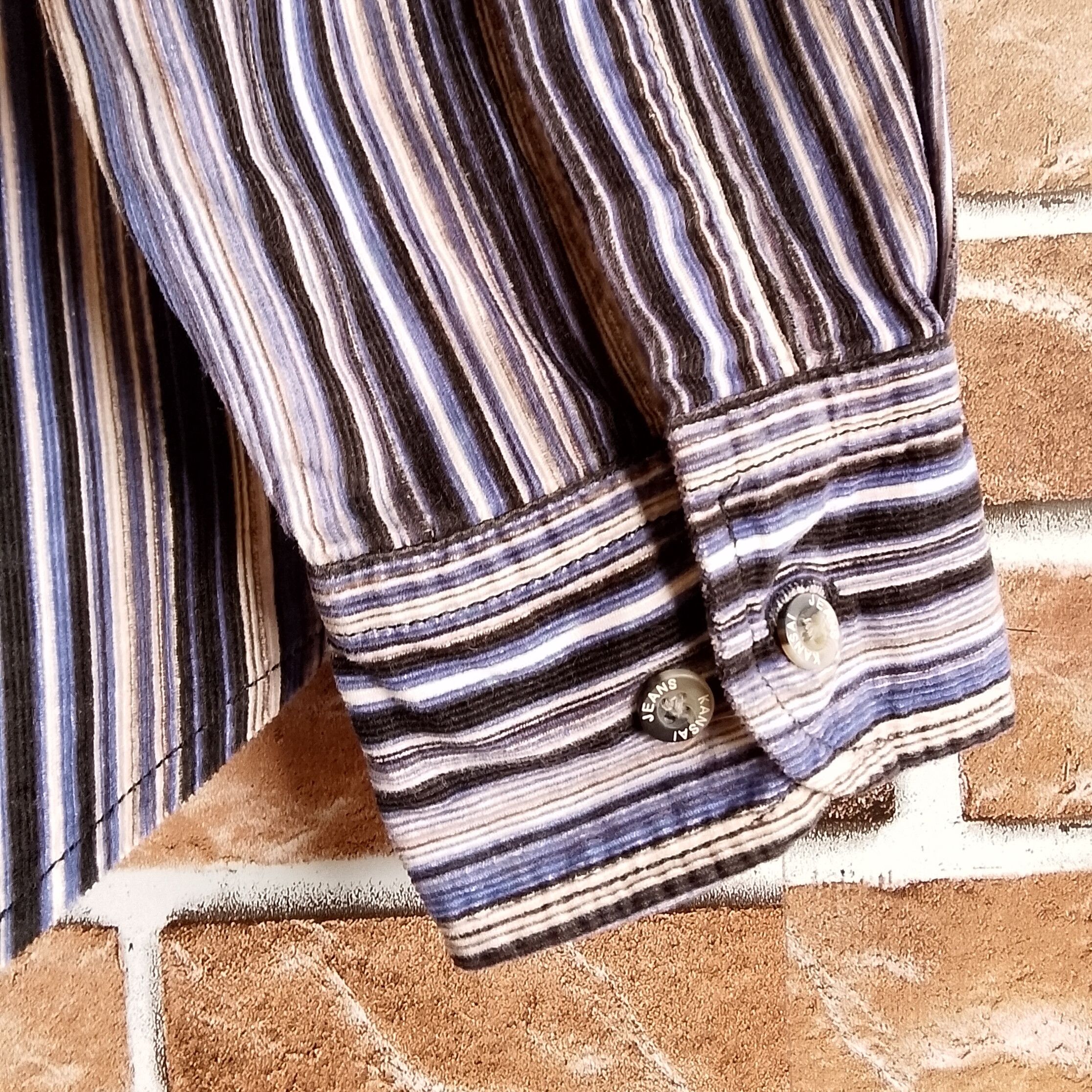 Kansai Yamamoto Multicolor Striped Corduroy Long Sleeve Shirt Size US M / EU 48-50 / 2 - 6 Thumbnail
