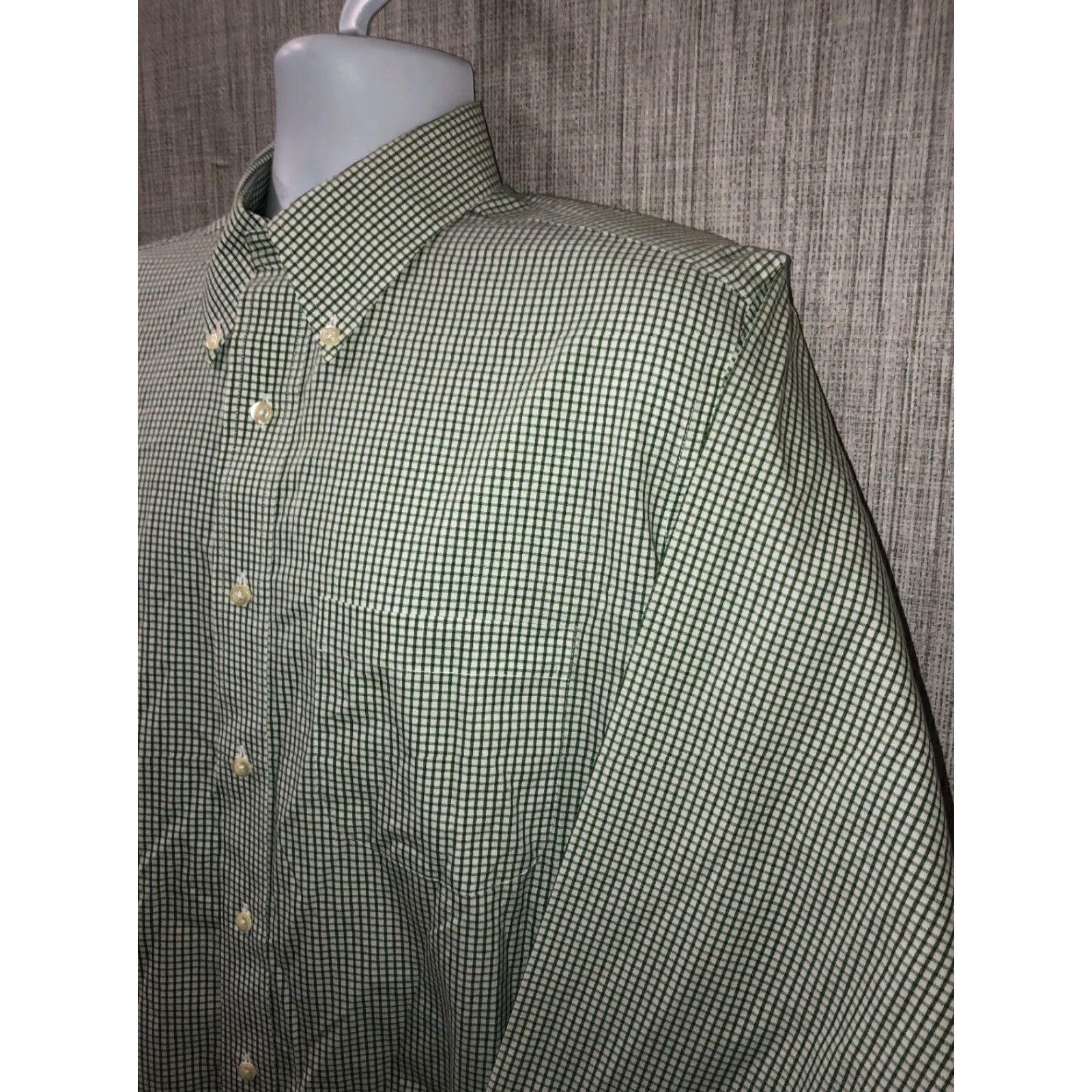 Brooks Brothers Brooks Brothers Mens Dress Shirt Long Sleeve Green Plaid Non-Iron Size 16 Size US L / EU 52-54 / 3 - 3 Thumbnail