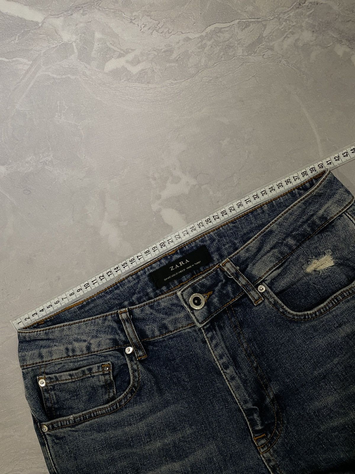 Japanese Brand RARE Archive Slim Fit Distressed Jeans with Zippers Size US 31 - 9 Thumbnail