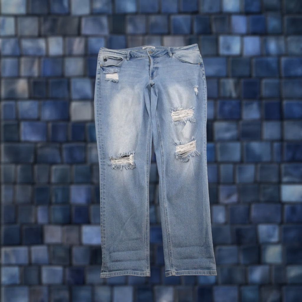 Vintage KanCan Jeans Distressed Straight Denim Blue 5-Pocket Plus 18 Medium Wash Womens Shoes? Size 40" / US 18 - 1 Thumbnail
