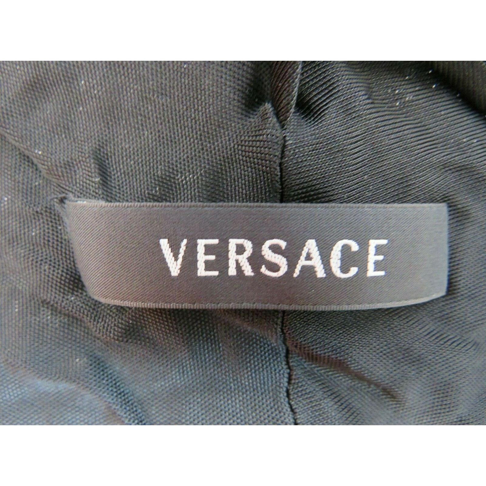Versace VERSACE A56826 BLACK SILK BELTED MEDALLIO LOGO DRESS TOP 38 Size XS / US 0-2 / IT 36-38 - 6 Thumbnail