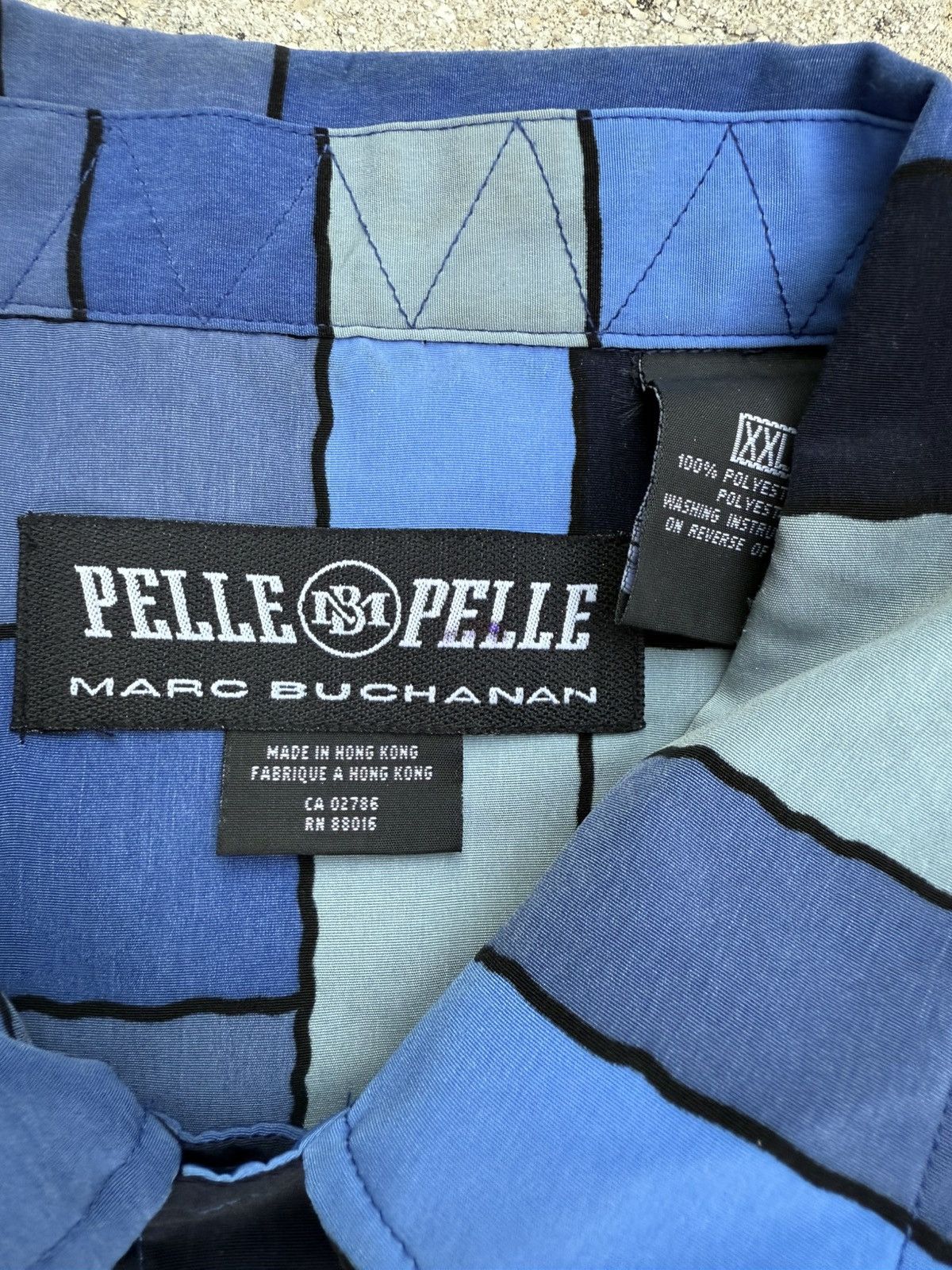 Pelle Pelle Vintage Y2K Pelle Pelle Blue Stained Glass Button Up shirt Size US XXL / EU 58 / 5 - 5 Thumbnail
