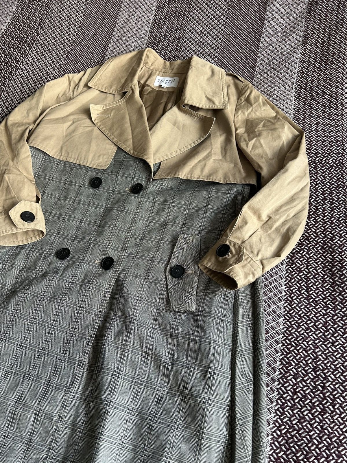Vintage Claudie Pierlot Paris Trench Coat Luxury Style Avantgarde Size XS / US 0-2 / IT 36-38 - 5 Thumbnail