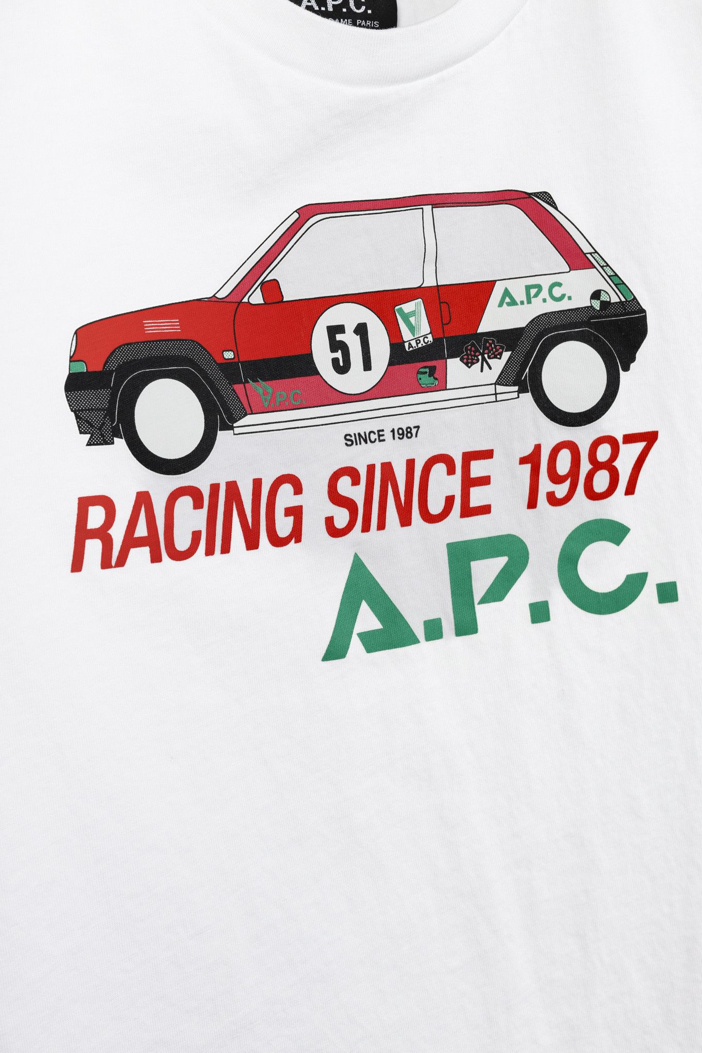 A.P.C. APC Racing Boxy Tee White Logo Size S / US 4 / IT 40 - 6 Thumbnail