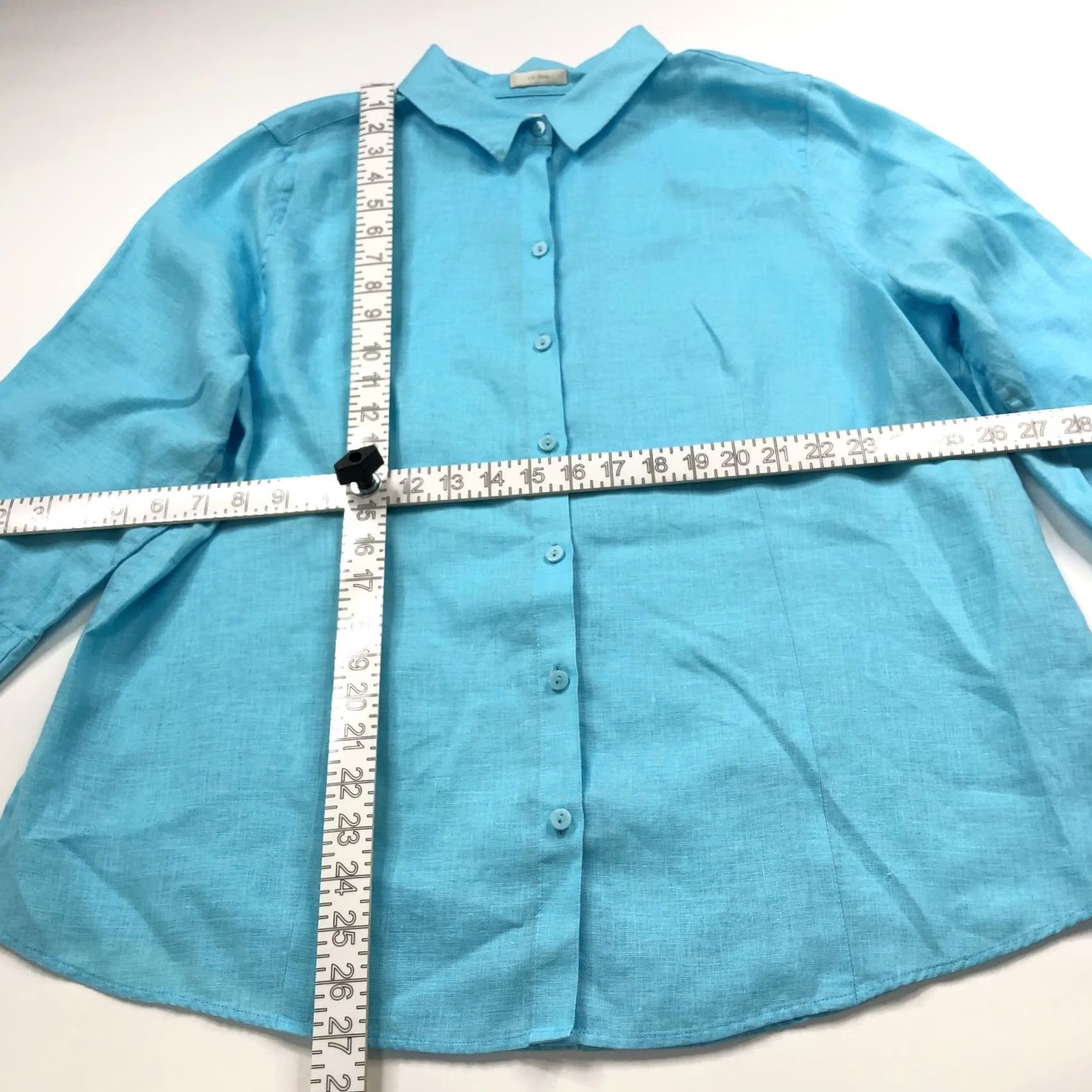Vintage Chico's Shirt Button-Up Linen Blue LS Collared No Iron No Tag LG? 100% Linen Long Sleeve Casual Womens Regular Size L Size L / US 10 / IT 46 - 3 Thumbnail