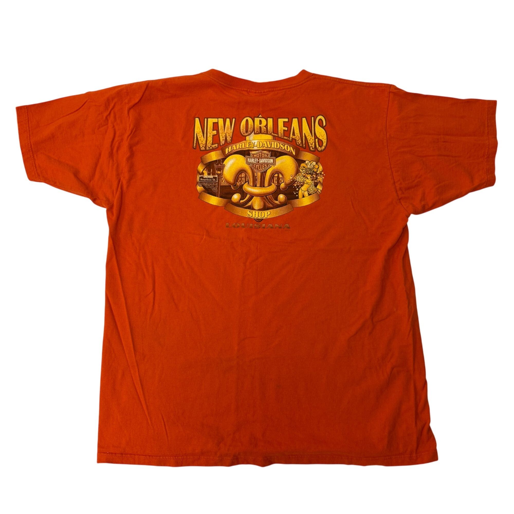 Harley Davidson 90's NEW ORLEANS BOURBON St Motorcycle Mardi Gras Biker Tee Size US XXL / EU 58 / 5 - 8 Thumbnail