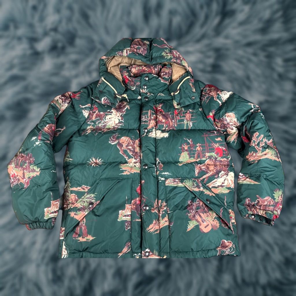 Polo Ralph Lauren VINTAGE Polo Ralph Lauren Western Puffer Jacket Men L Rodeo Green Down Coat Nylon Shell Size US L / EU 52-54 / 3 - 1 Thumbnail