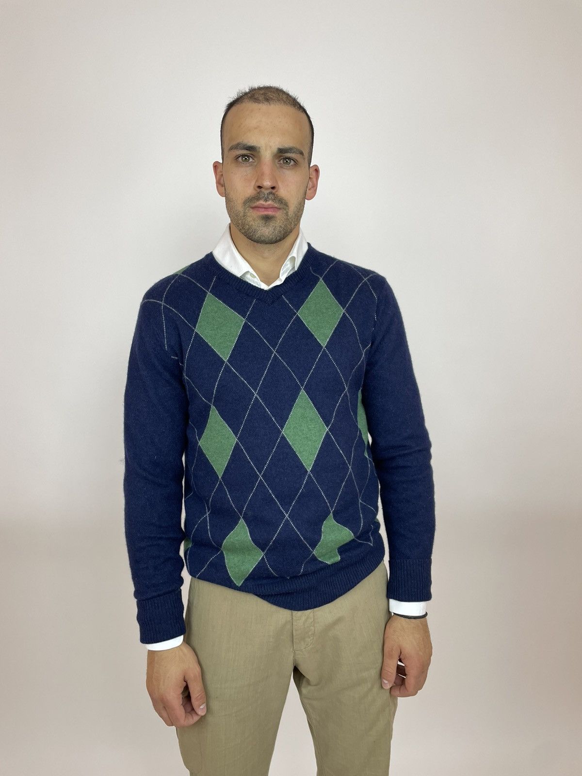 Vintage DEER ISLAND Wool sweater V-Neck Mens old money size M Size US M / EU 48-50 / 2 - 2 Thumbnail