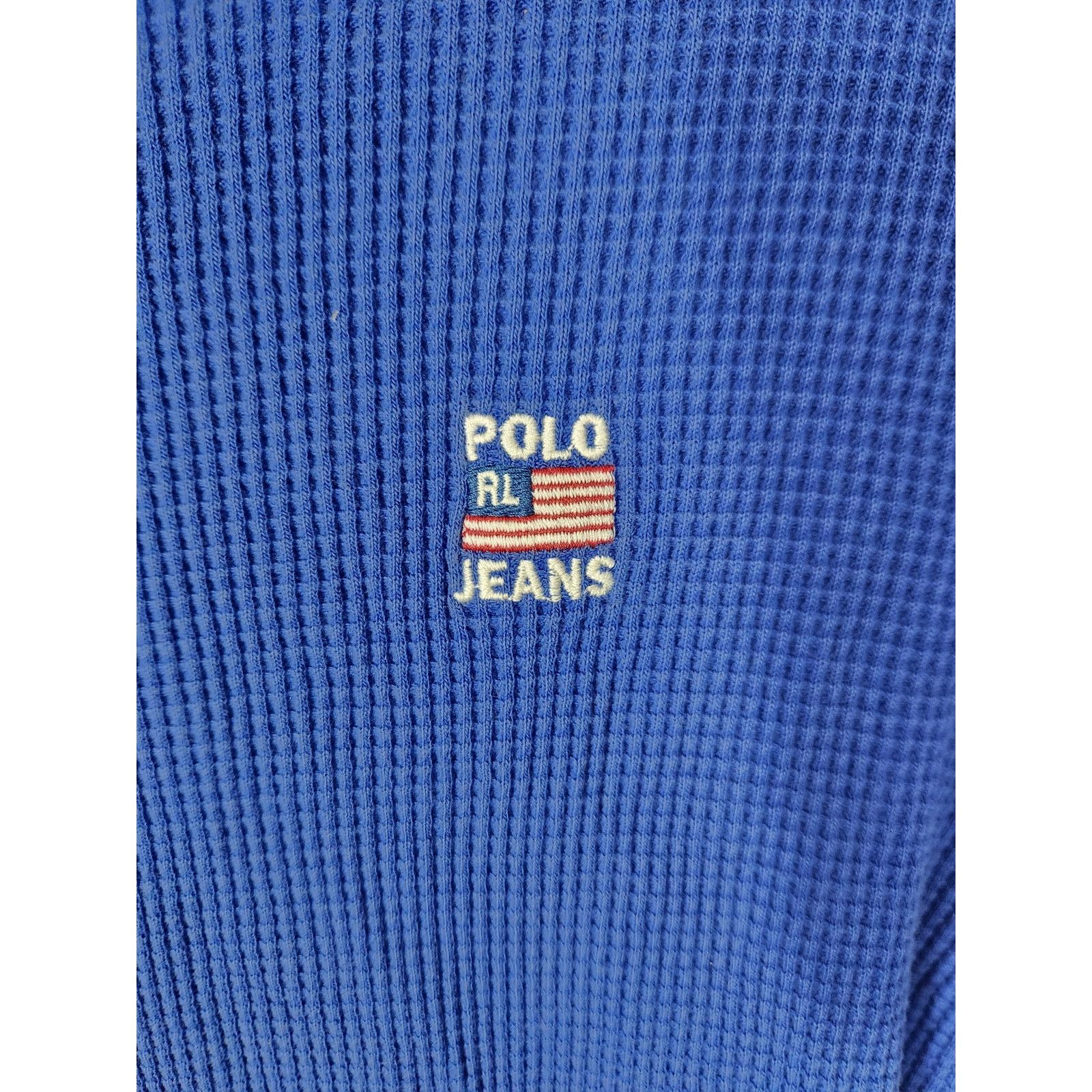 Polo Ralph Lauren Vintage Y2K Polo Jeans Waffle Knit long sleeve men's medium Size US M / EU 48-50 / 2 - 3 Thumbnail