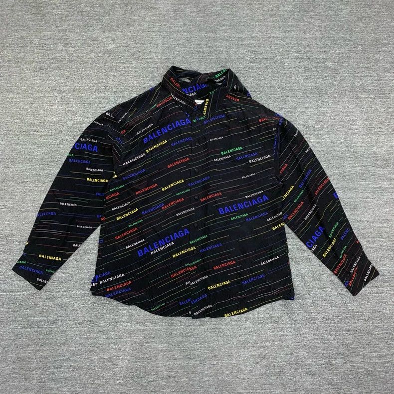 Balenciaga Balenciaga size 34 Black bullet-screen monogrammed shirt j Size S / US 4 / IT 40 - 1 Thumbnail