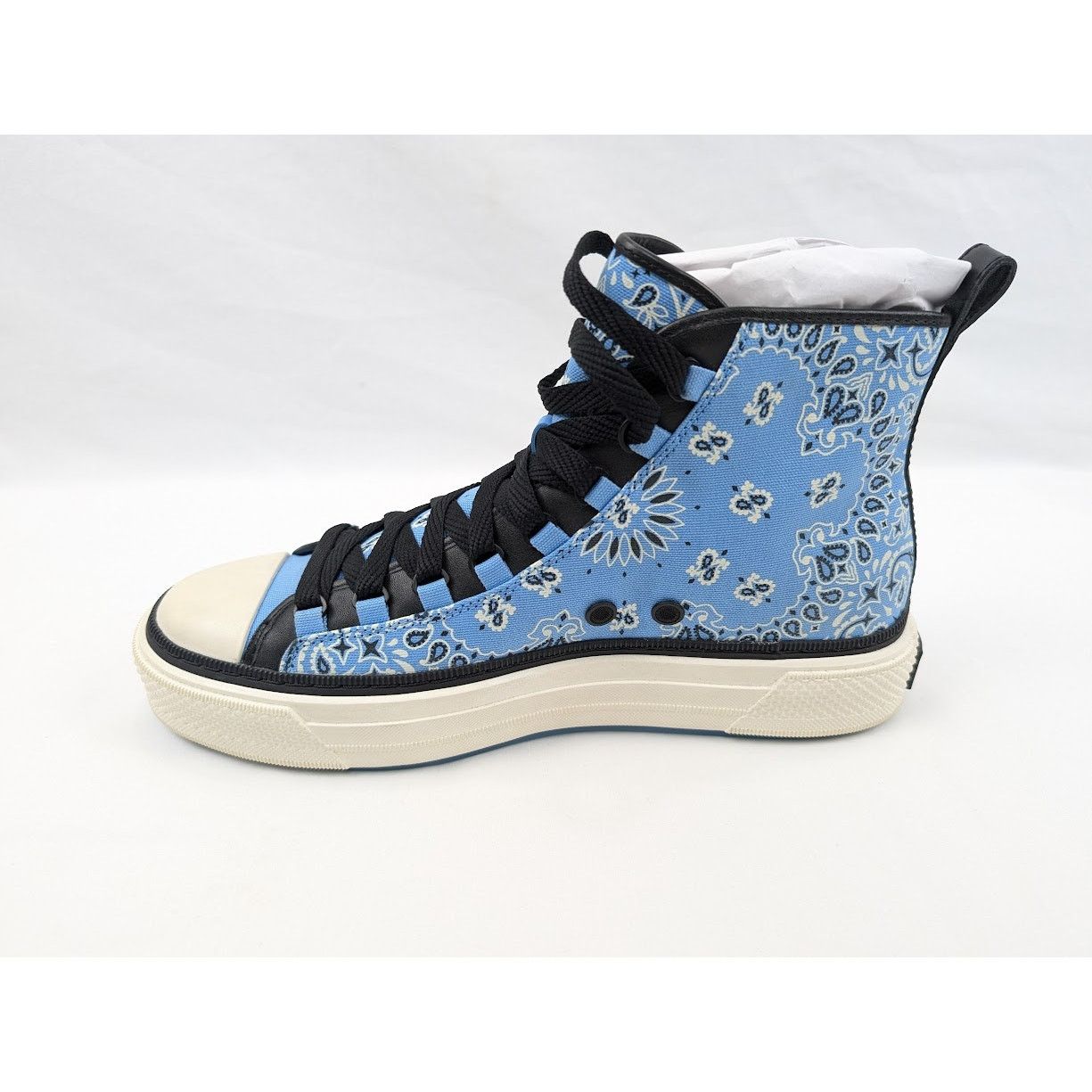 Amiri o1rshd1 Q:2 / Bandana Ma Court Hi-Top Sneakers Carolina Blue Size US 13 / EU 46 - 7 Thumbnail