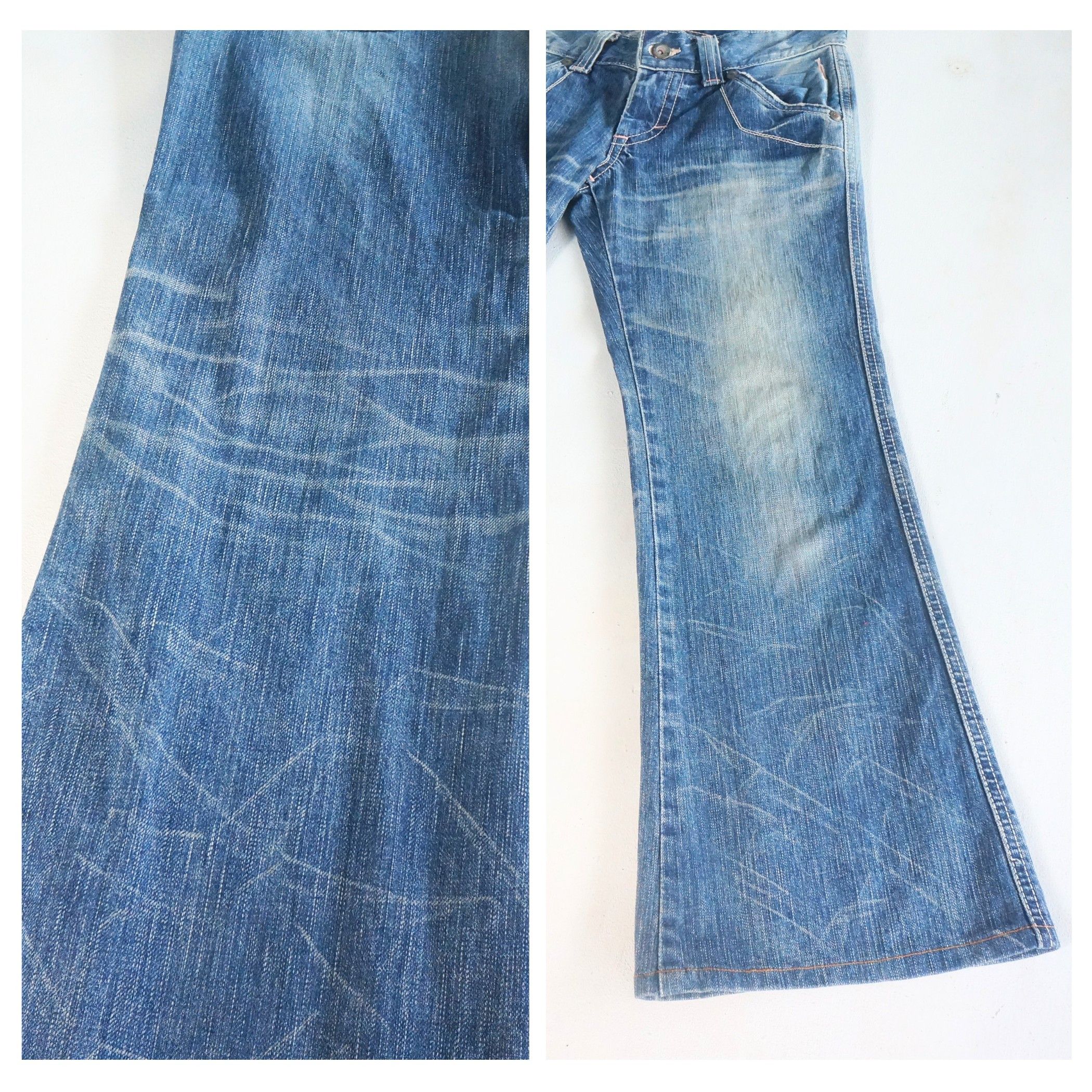 Edwin Edwin 503 Blue Trip Cinch Back Low Rise Flare Jeans Size 30" / US 8 / IT 44 - 5 Thumbnail