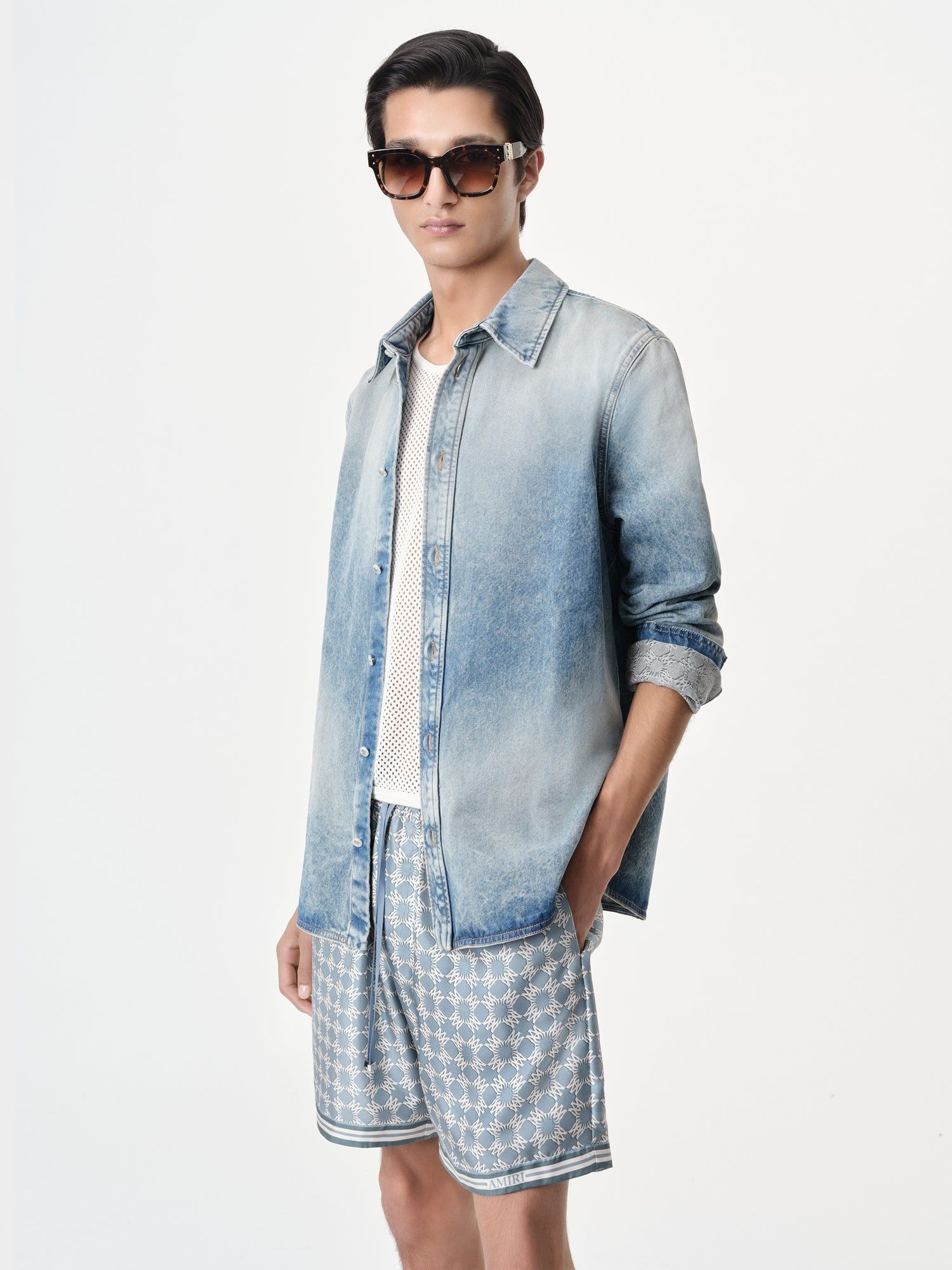 Amiri o1orln1125 MA Quad Shirt in Blue Size US L / EU 52-54 / 3 - 4 Thumbnail
