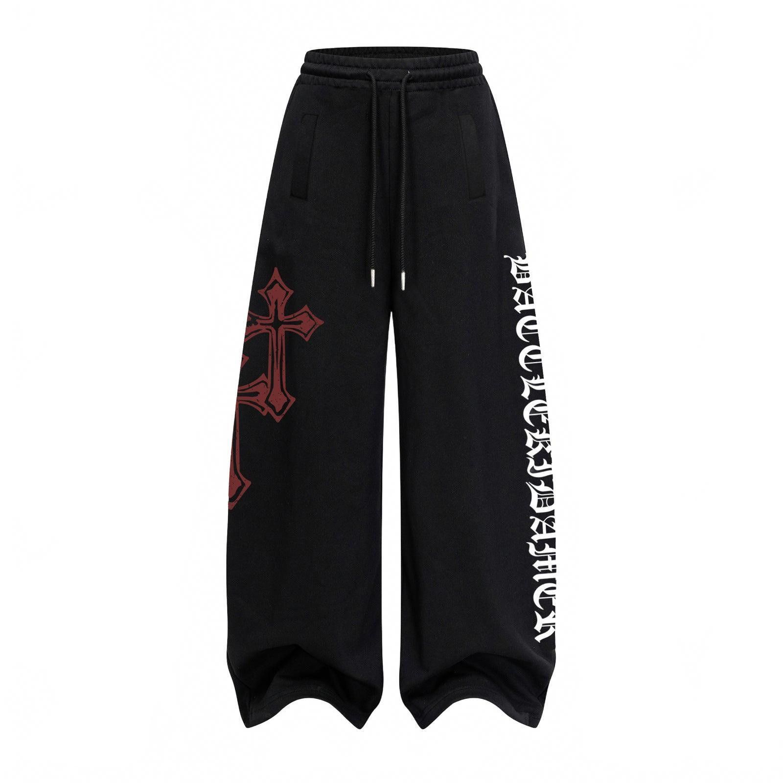 Vintage Cross Baggy Wide Leg Sweatpants, Graphic Sweatpants Size US 32 / EU 48 - 4 Thumbnail