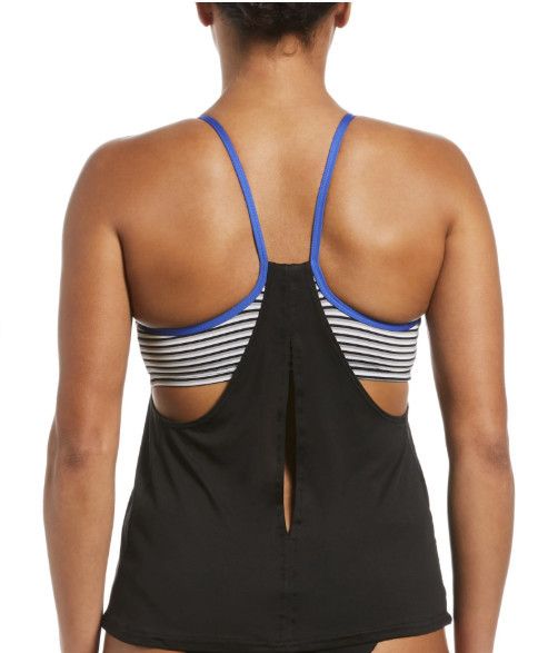 Nike Nike Stripe Layered Tankini Swim Top Black ( S ) Size S / US 4 / IT 40 - 2 Thumbnail