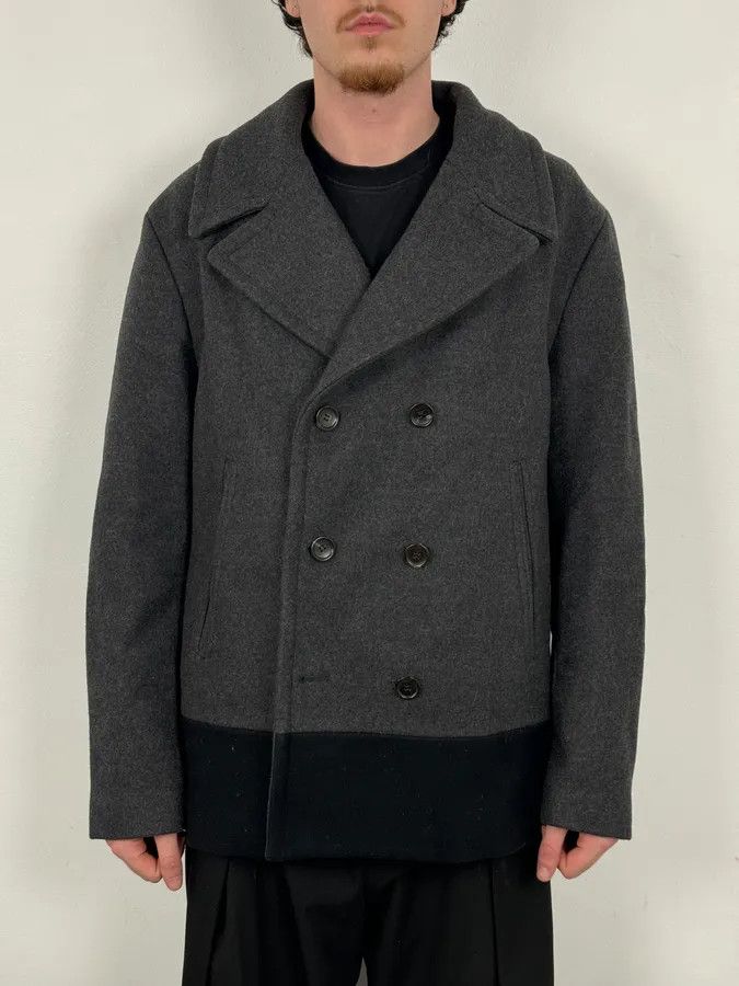 Gucci 2010s Gucci Grey Wool Double-Breasted Contrast Hem Jacket Size US L / EU 52-54 / 3 - 2 Thumbnail