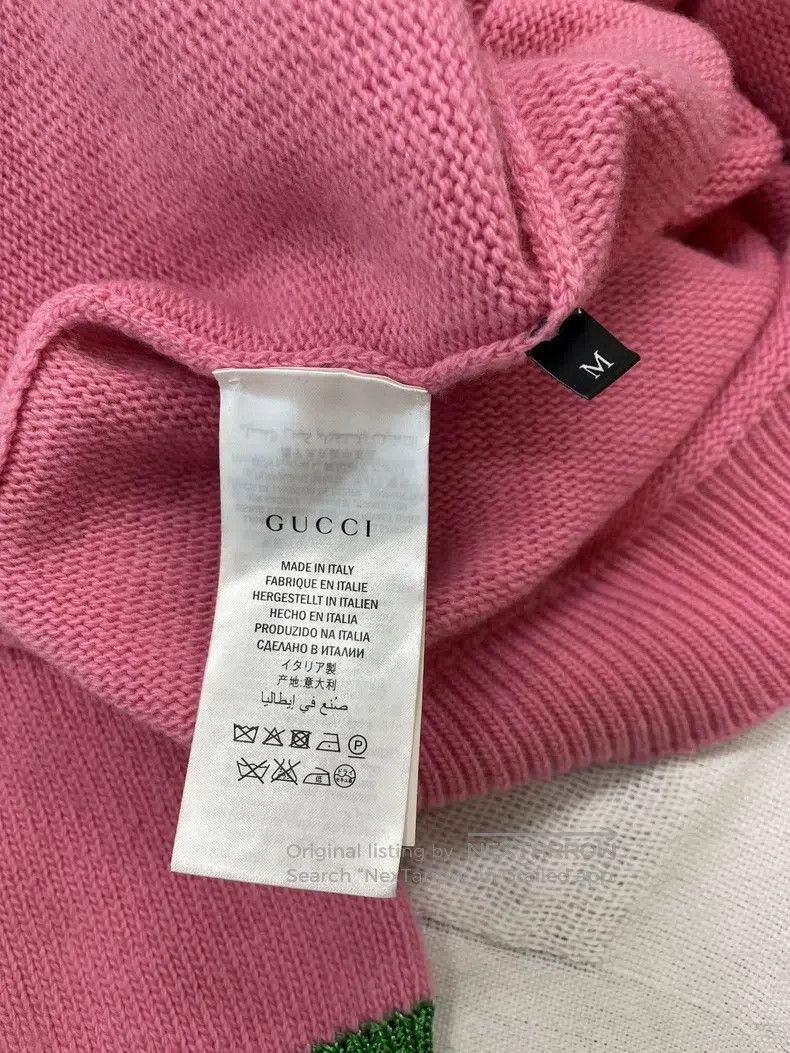 Gucci Gucci Pink and green colour-blocked tiger letter knitwear Size M / US 6-8 / IT 42-44 - 5 Thumbnail