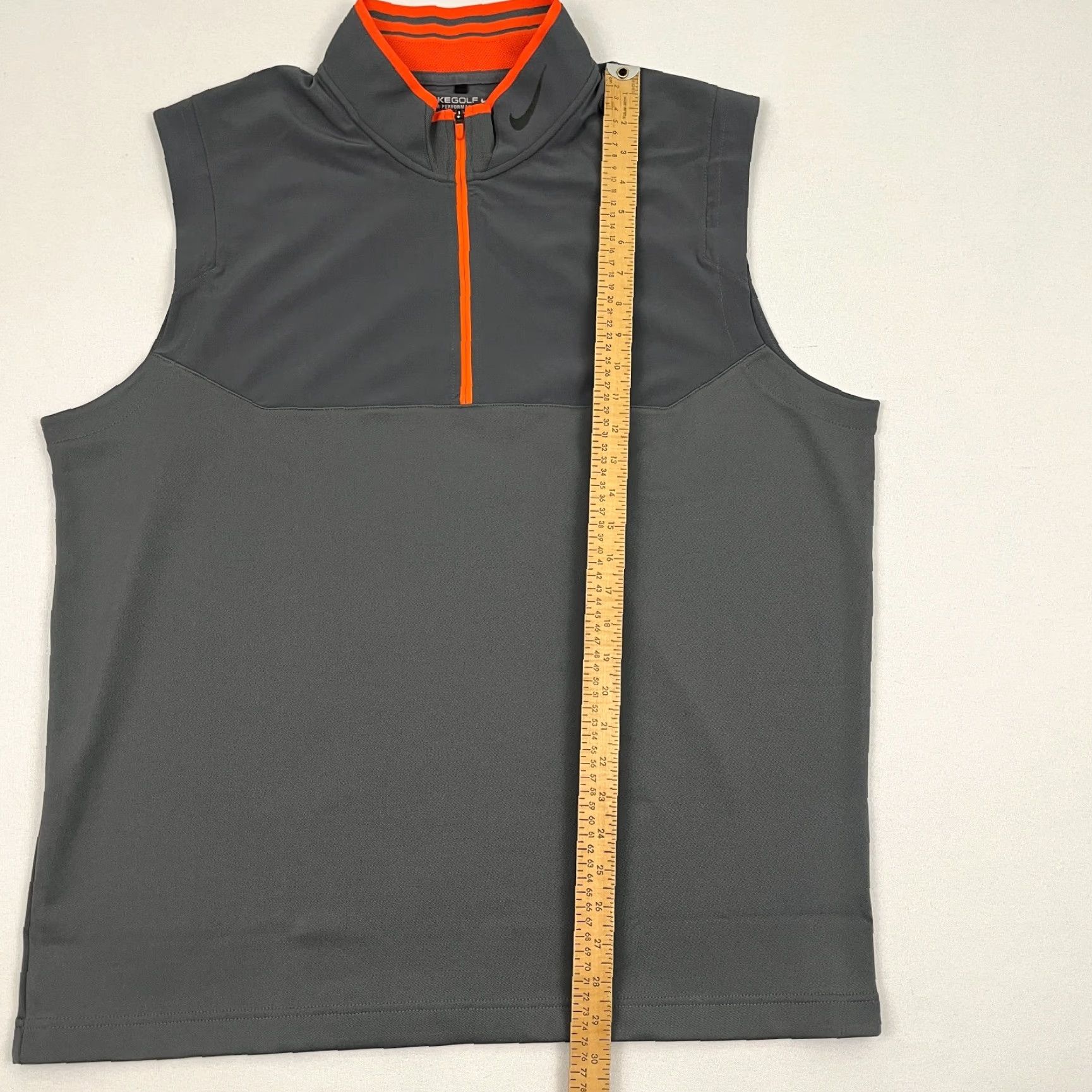 Nike Nike Golf Tour Performance Vest Men XL Gray Quarter Zip Pullover Dri-Fit Stretch Size US XL / EU 56 / 4 - 4 Thumbnail