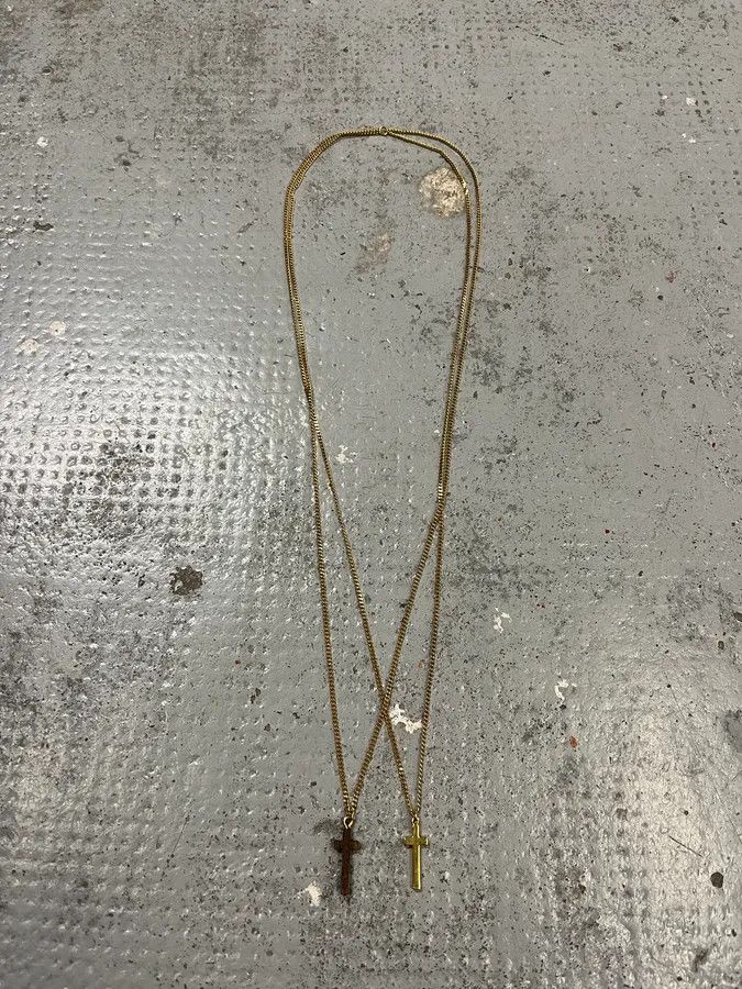 Dsquared2 Dsquared2 Gold Metal Dual Cross Pendant Necklace Size ONE SIZE - 1 Thumbnail