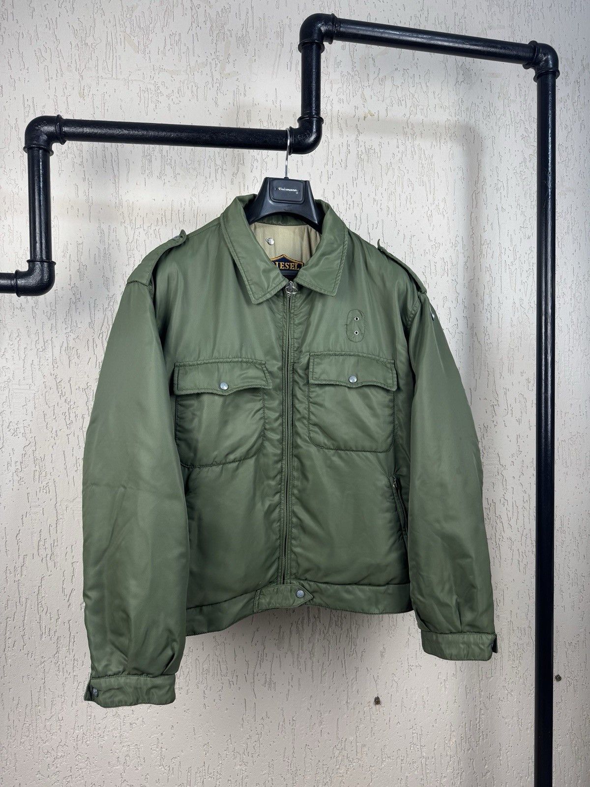 Diesel × Vintage Diesel State Guard Military Bomber Jacket Made In Italy Size US XL / EU 56 / 4 - 3 Thumbnail