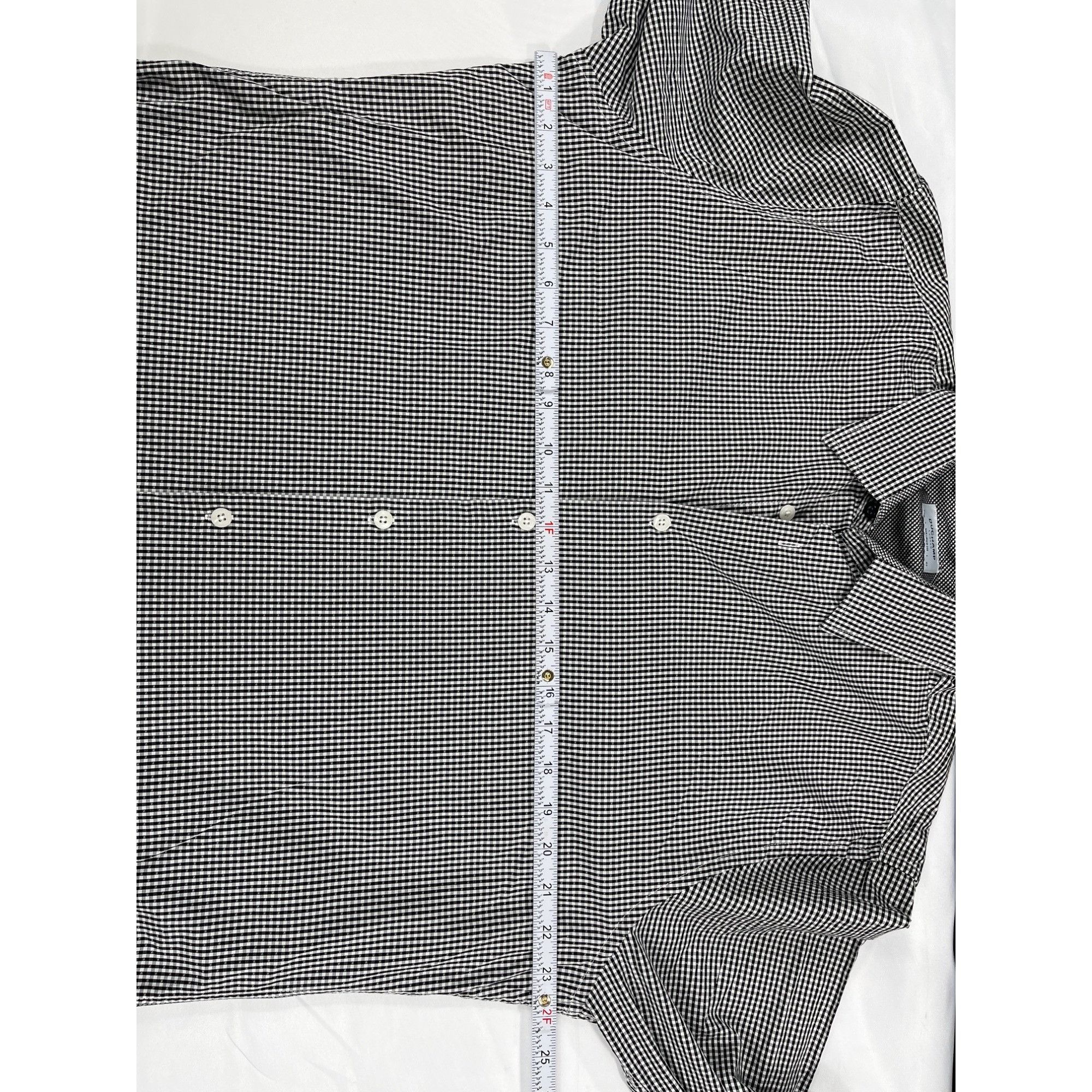 Duchamp London Duchamp London SKU 7648 Black White Checkered Mens Dress Shi Size US XL / EU 56 / 4 - 3 Thumbnail