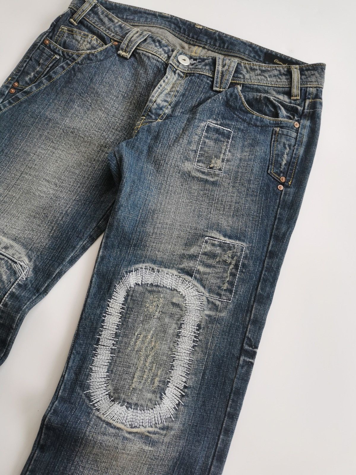 Japanese Brand Vintage Bootcut Camel Road Patchwork Denim Jeans Size 32" / US 10 / IT 46 - 4 Thumbnail