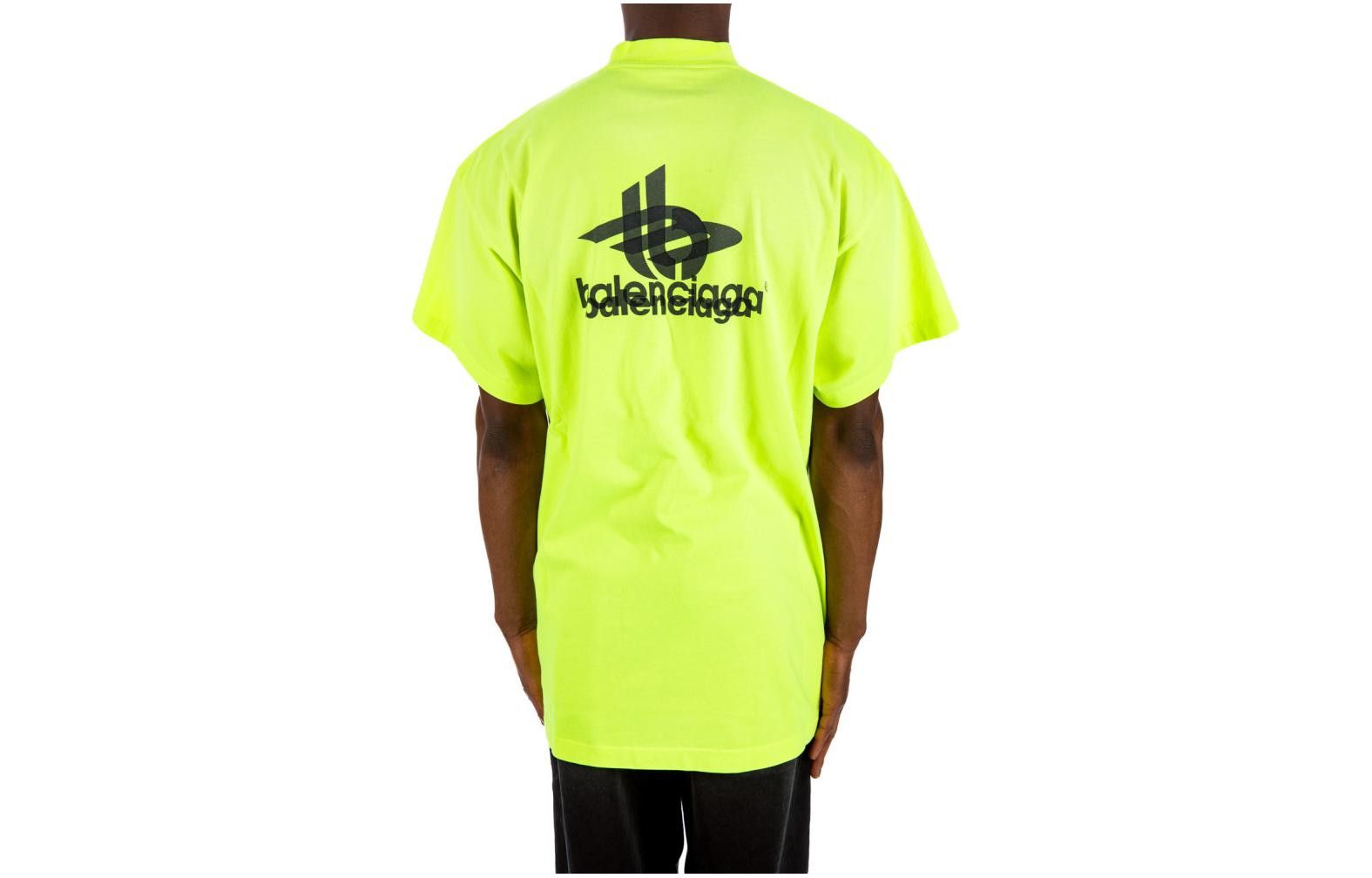 Balenciaga o1in1g0125 Oversized T-Shirt in Fluo Yellow/Black Size US S / EU 44-46 / 1 - 2 Thumbnail