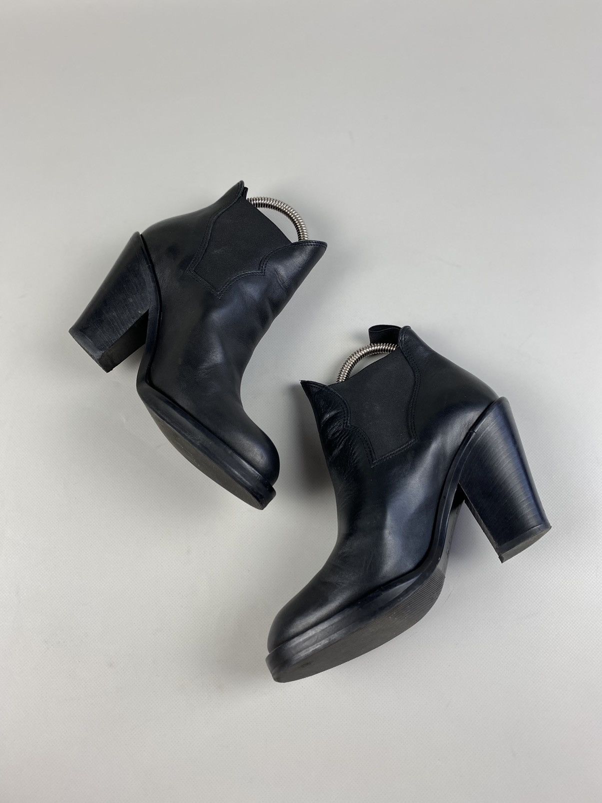image of Acne Studios Acne Ladies Leather Heel Shoesed Boots Size 37 in Black, Women's